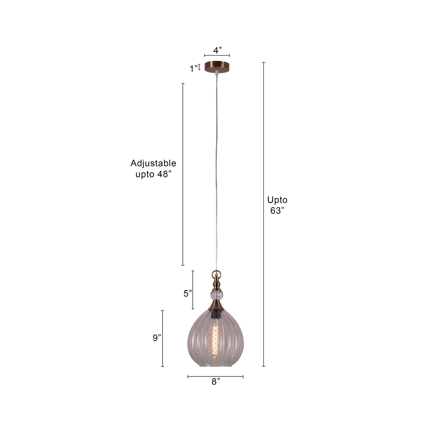 Love Club (Gold) Glass Pendant Light