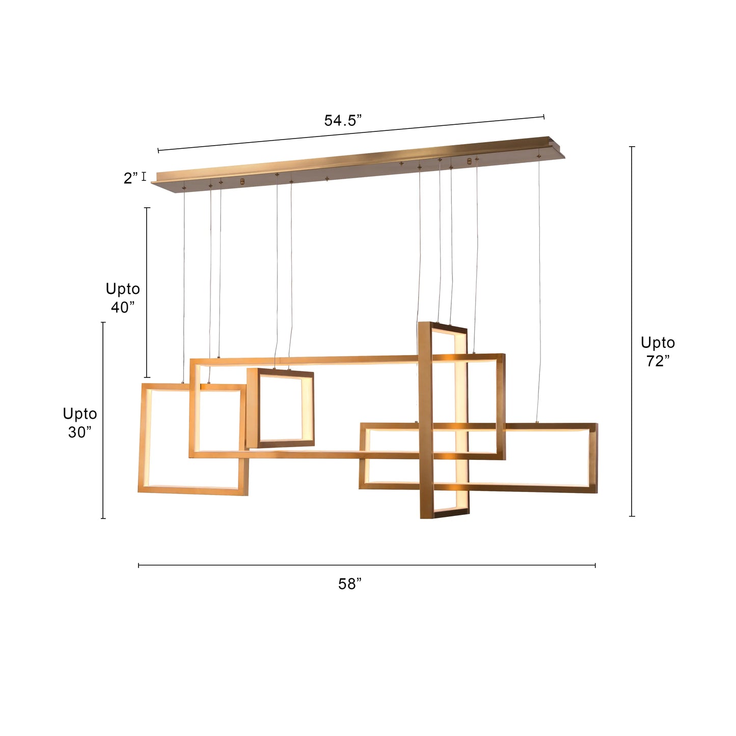 Three Day Weekend Chandelier in gold finish