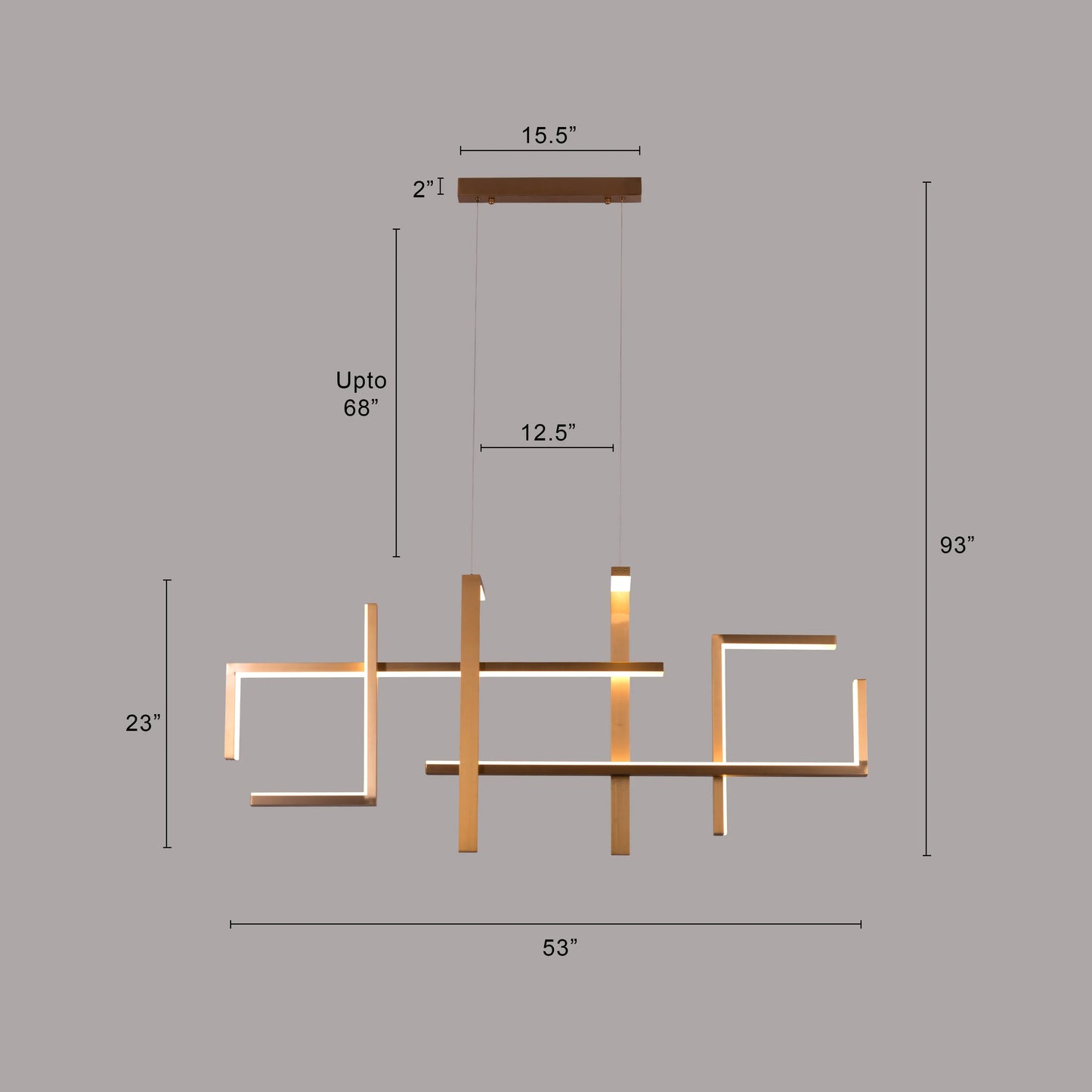 Chivalrous Large Gold Chandelier with 3-Color LED