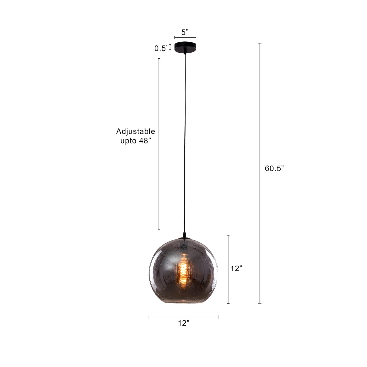 Cloud Burst (Smokey Grey, Waterdrop) Glass Pendant Light