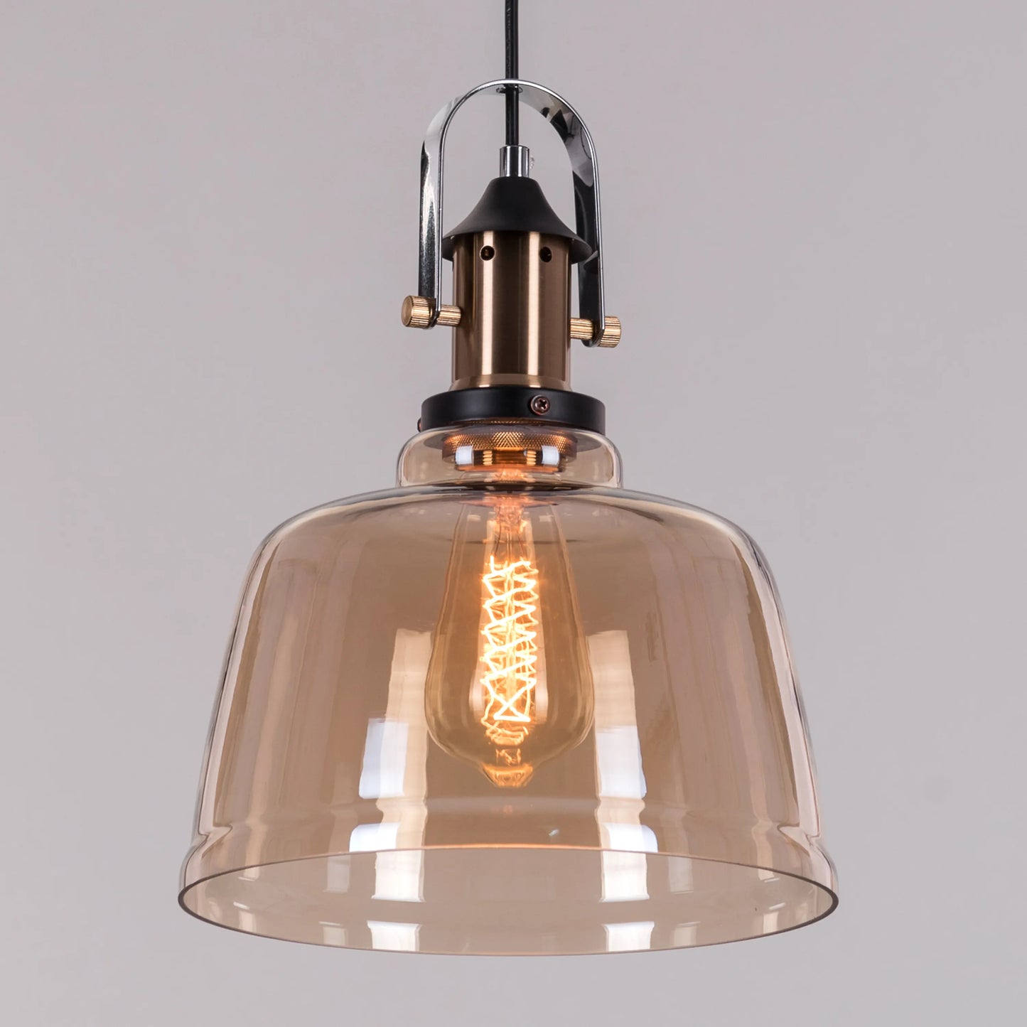 Glassy Eyed (Amber, Smokey) Glass Pendant Light