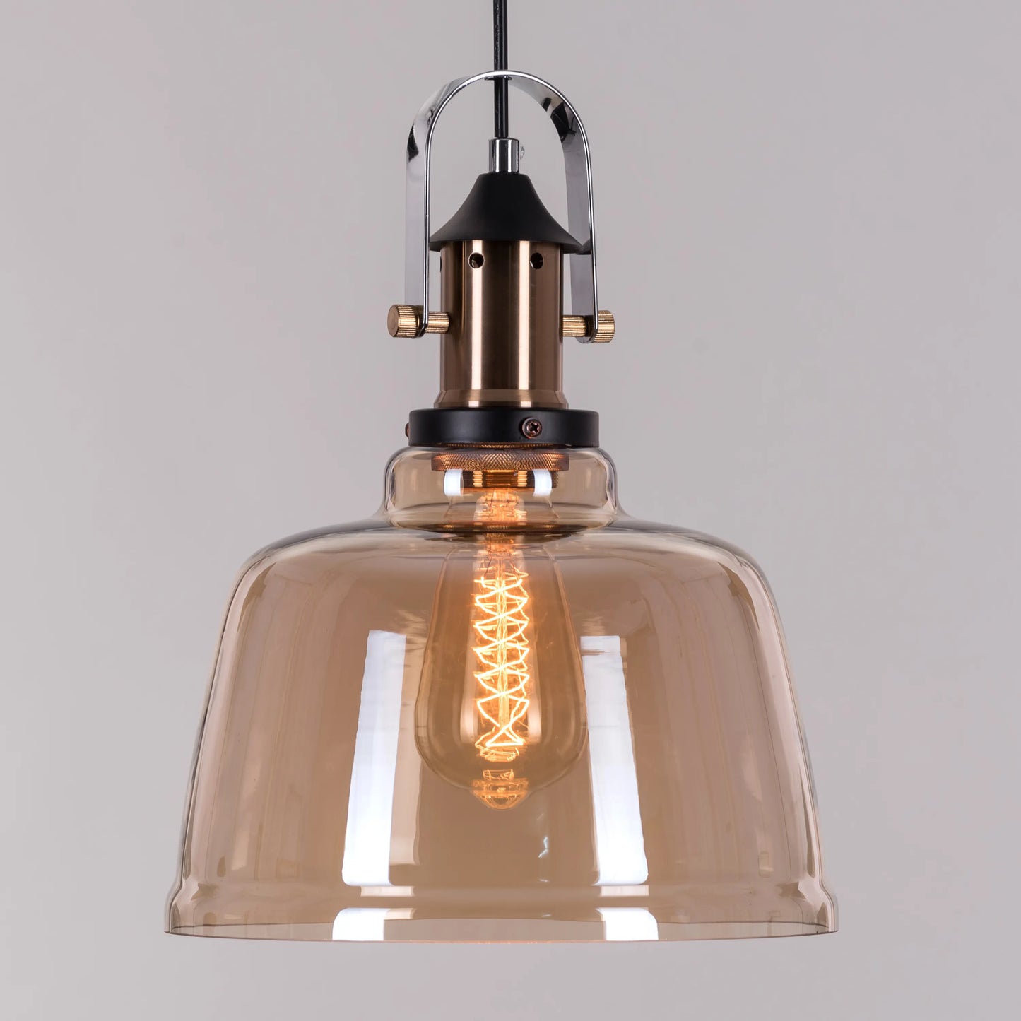 Glassy Eyed (Amber, Smokey) Glass Pendant Light