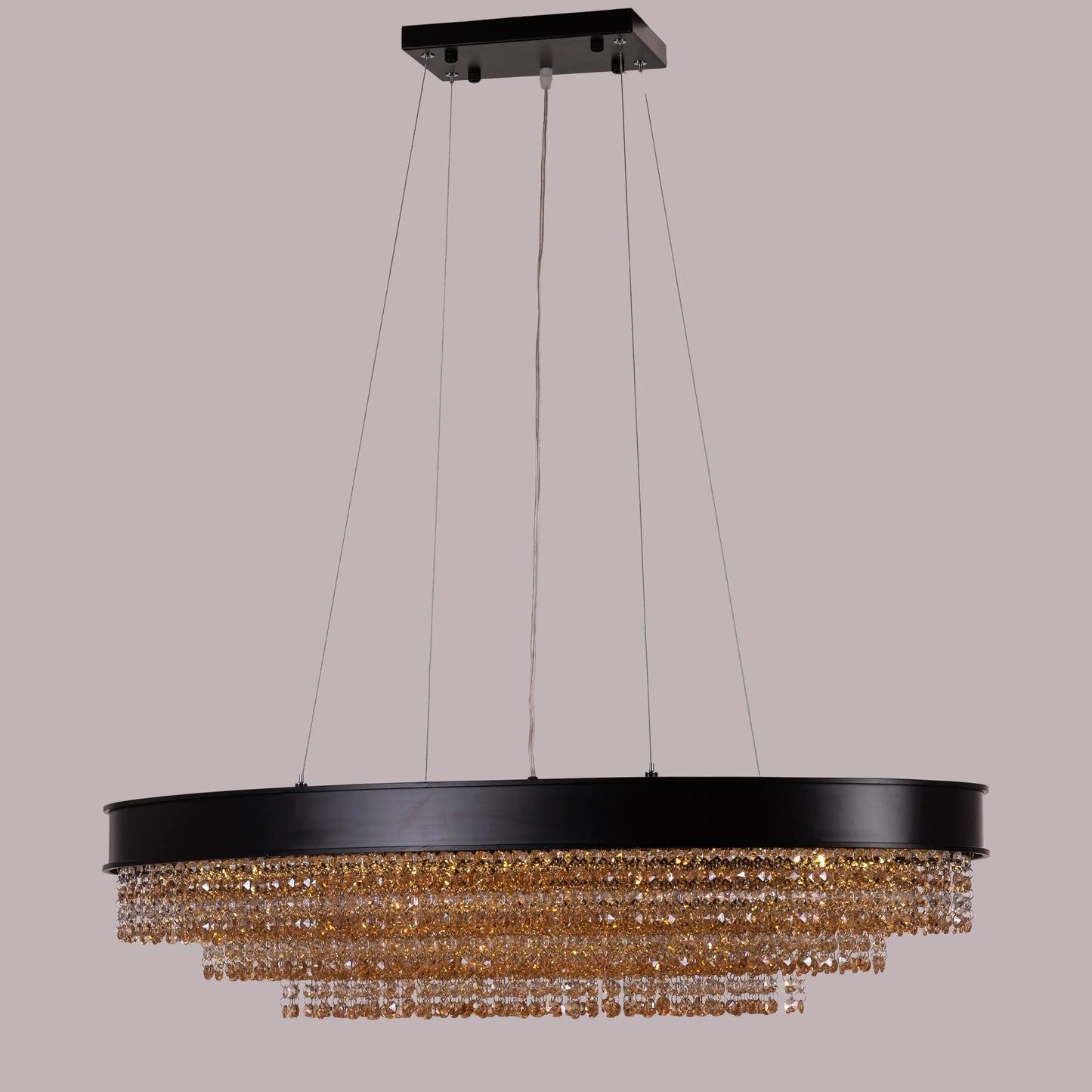 Black Tie (Large, Oval, Black) Crystal Chandelier