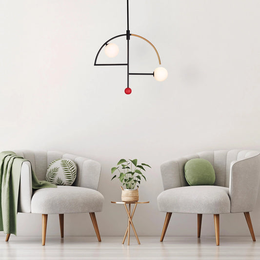 A stylish pendant light named 'Keep On Dancing' featuring a sleek black and gold design. The fixture showcases a dynamic, flowing shape, with a matte black exterior contrasted by a radiant gold interior that reflects warm light. Its modern and elegant look adds a sense of movement and sophistication to any room.