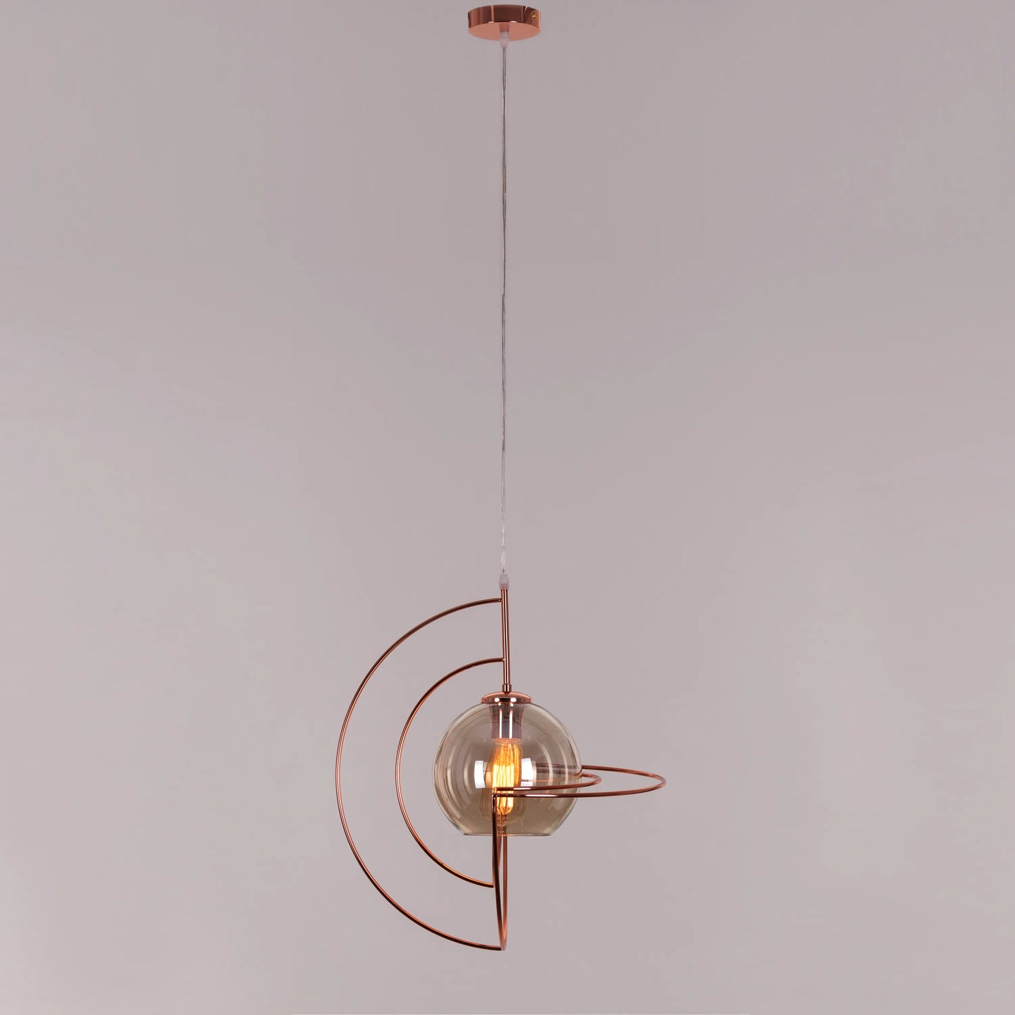 Glamster (Rose Gold) Cognac Glass Pendant Light
