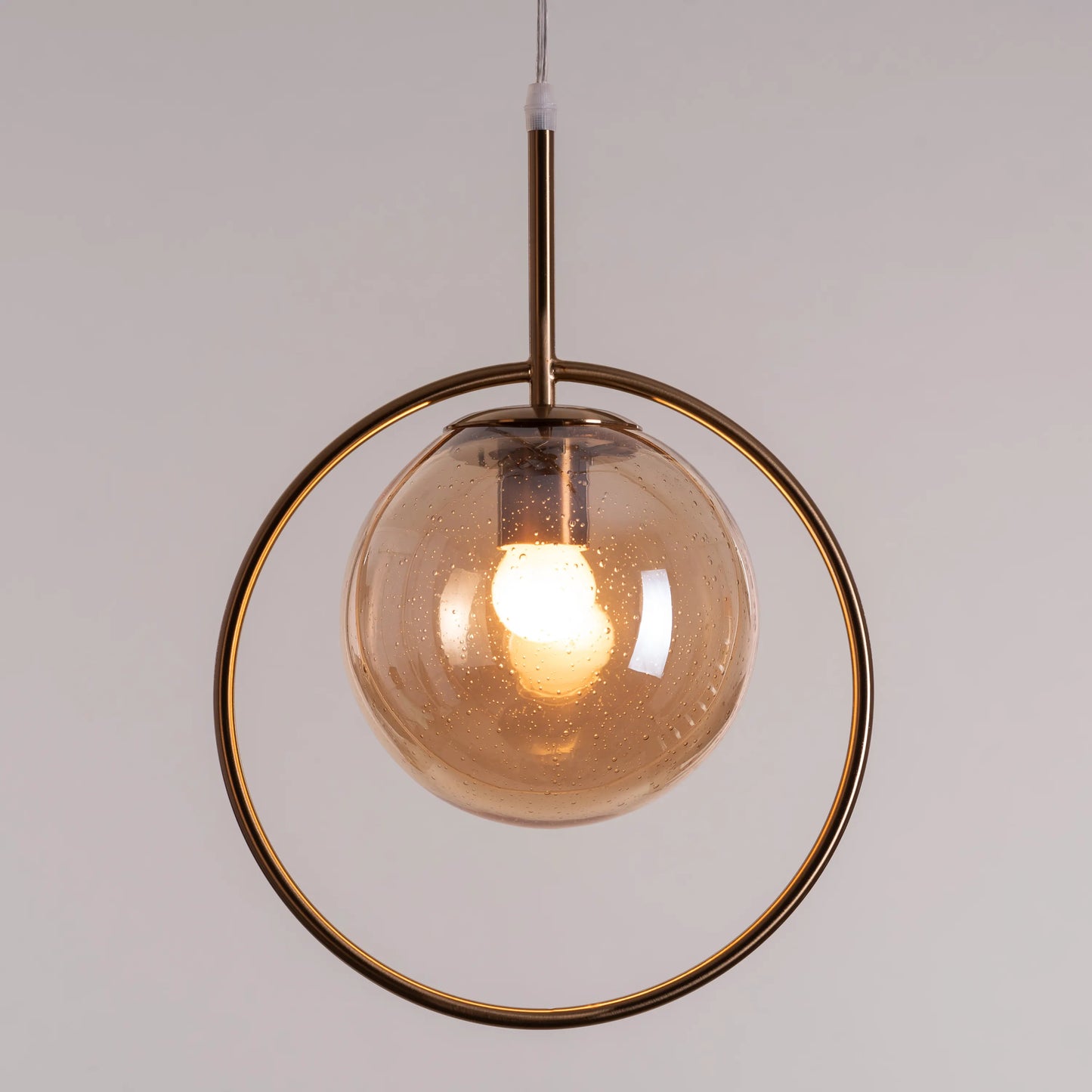 August Night (Amber) Bubbled Glass Pendant Light