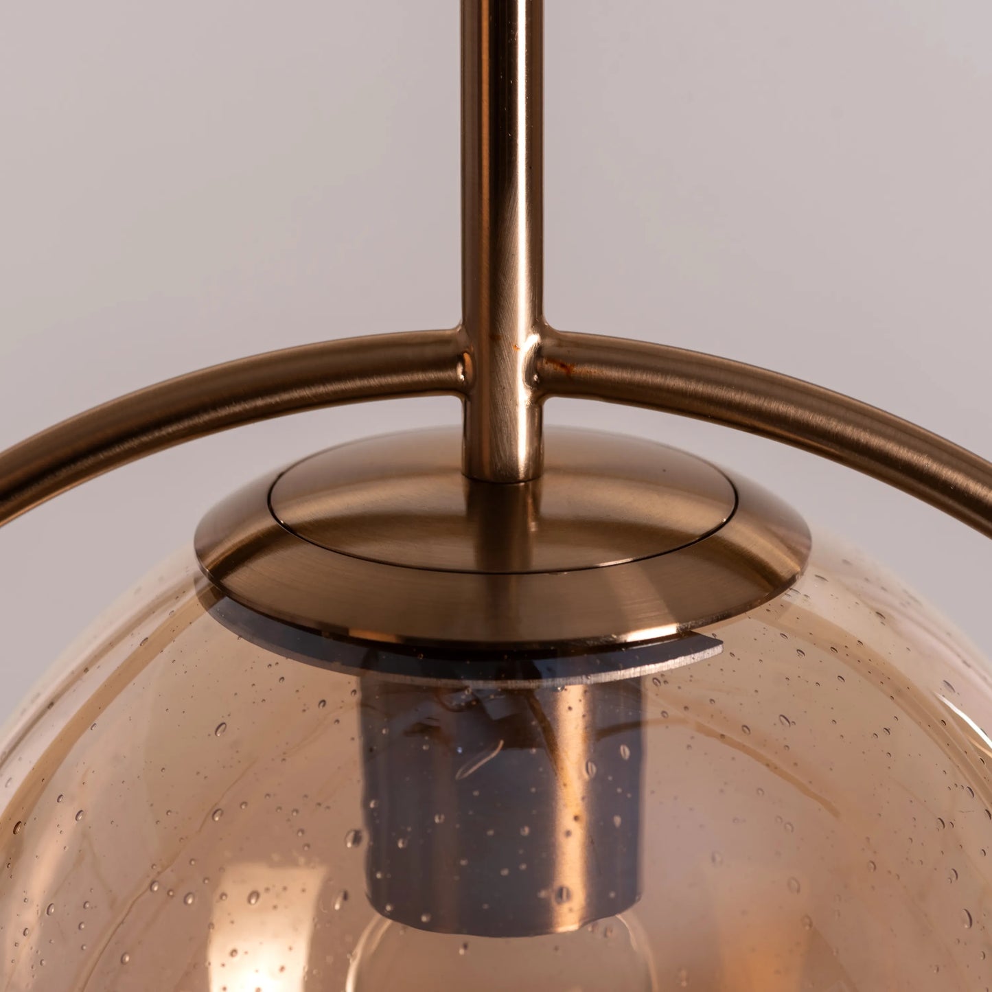 August Night (Amber) Bubbled Glass Pendant Light