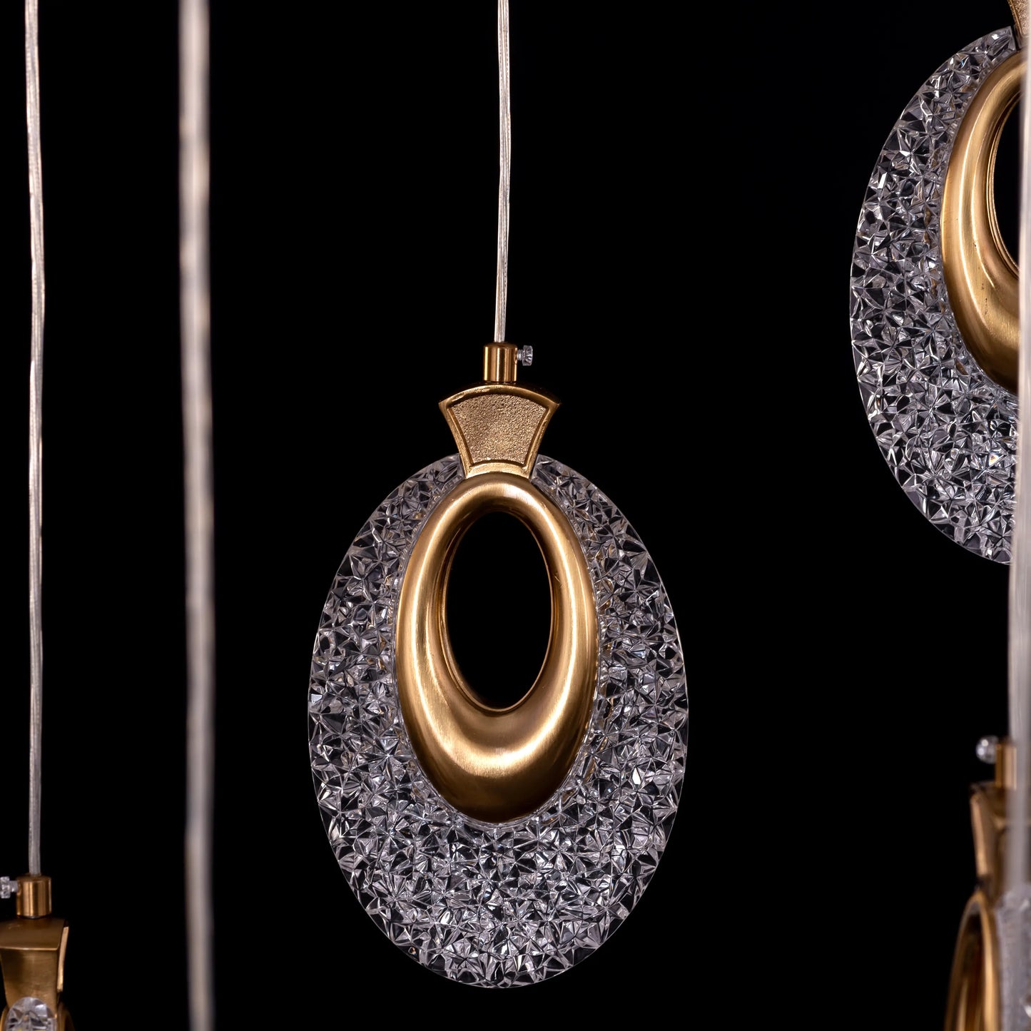 Storming The Castle (Large, Gold, Dimmable LED with Remote Control) Double Height Chandelier