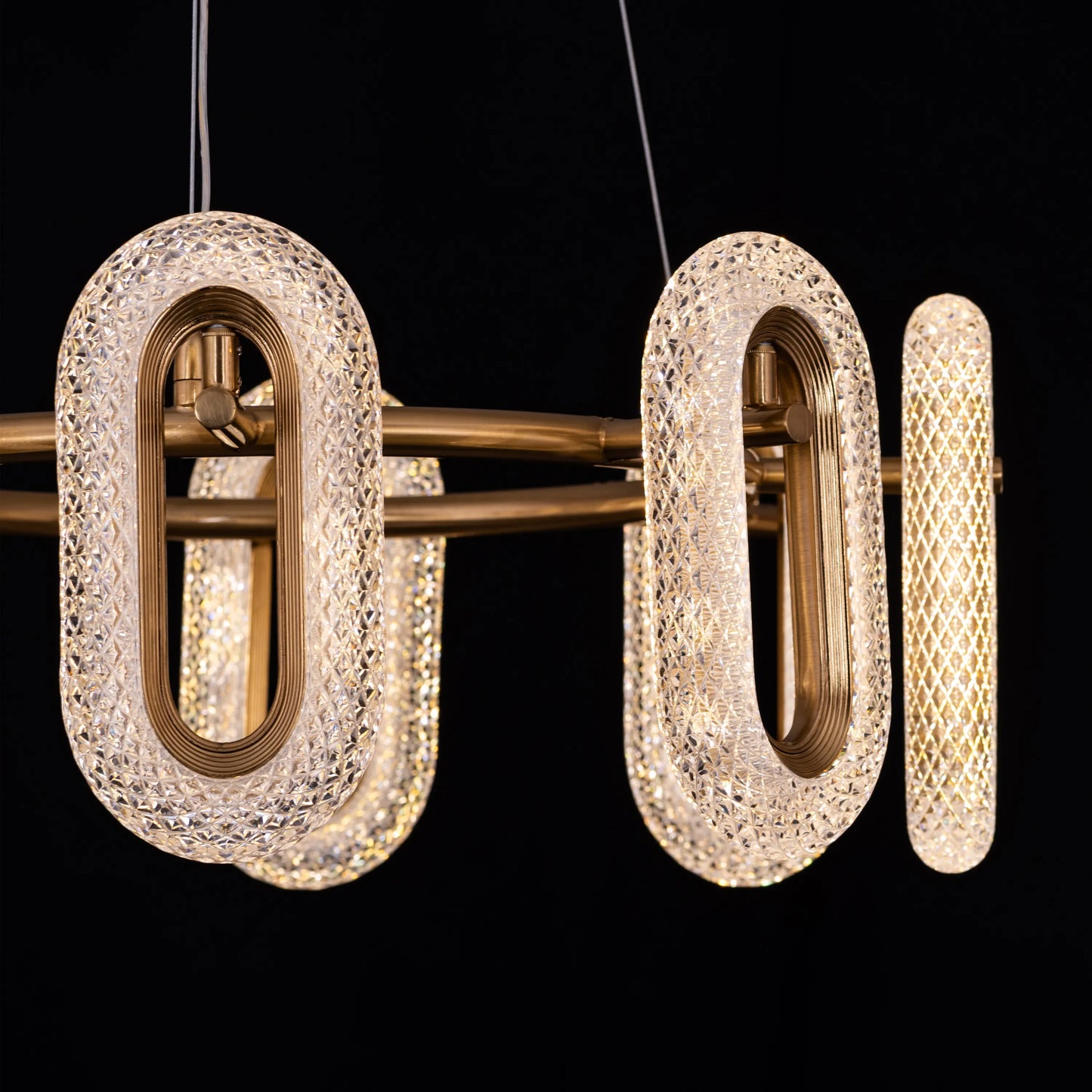 Glowed Up (Gold, Dimmable LED with Remote Control) Chandelier