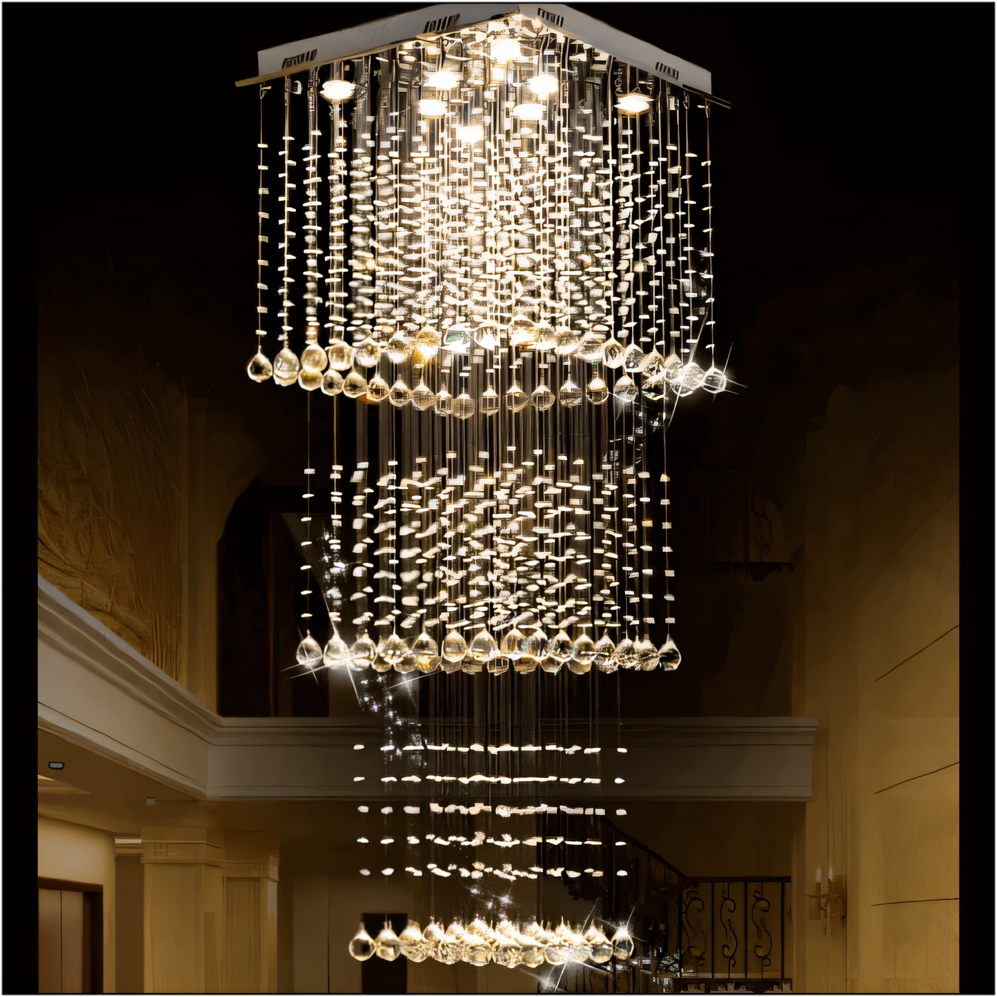 Exceptional craftsmanship and design in luxury waterfall chandelier