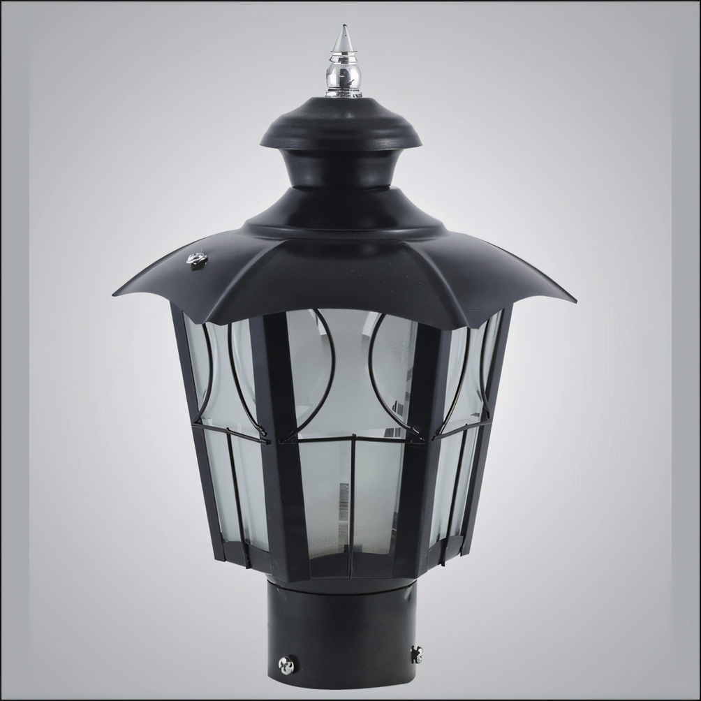 Metal Umbrella Decorative Gate Light illuminating the entryway to a Magical Island paradise