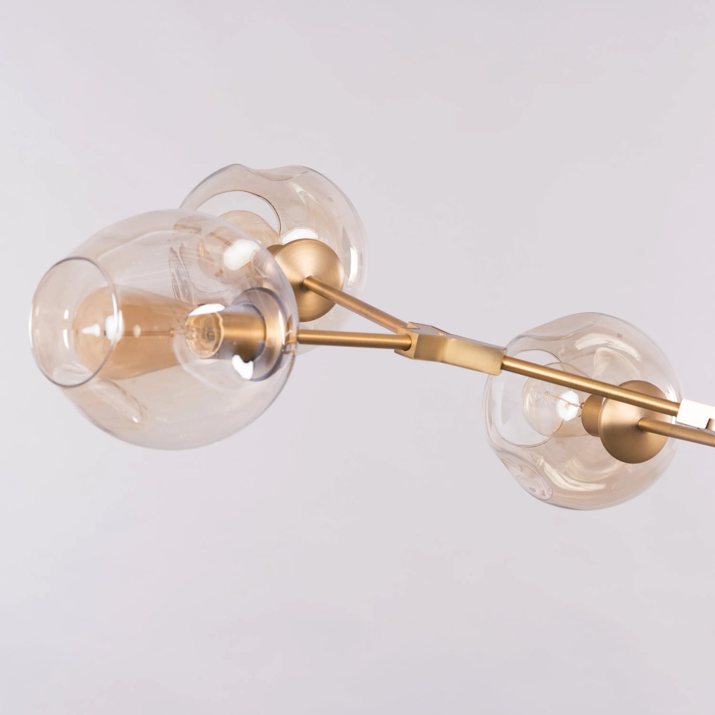 Twist In The Tale (Large, Gold, Amber, 10 Head) 2-Layer Glass Chandelier