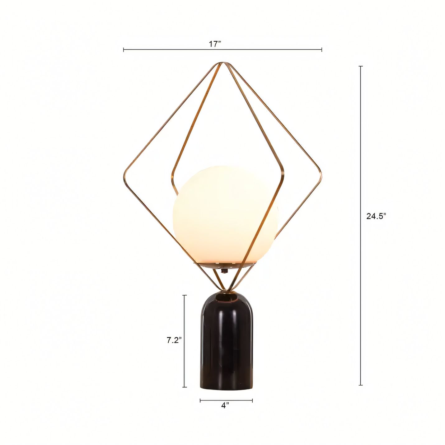 Fusion of contrasting materials: marble, metal, and glass