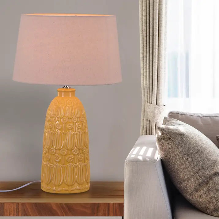 Sun Kingdom Yellow Ceramic Lamp