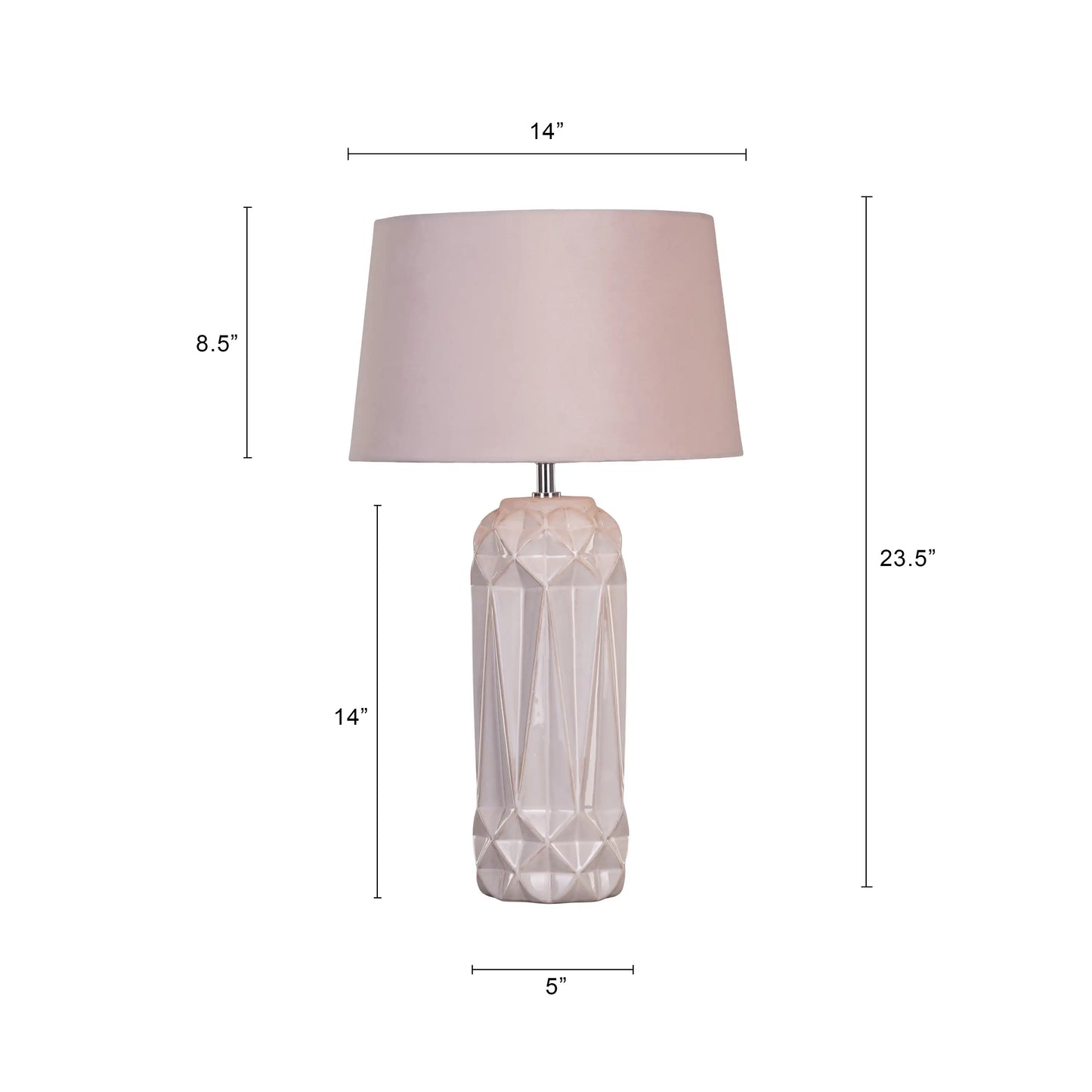 Durable Ceramic Table Lamp in Soft Pink Hue