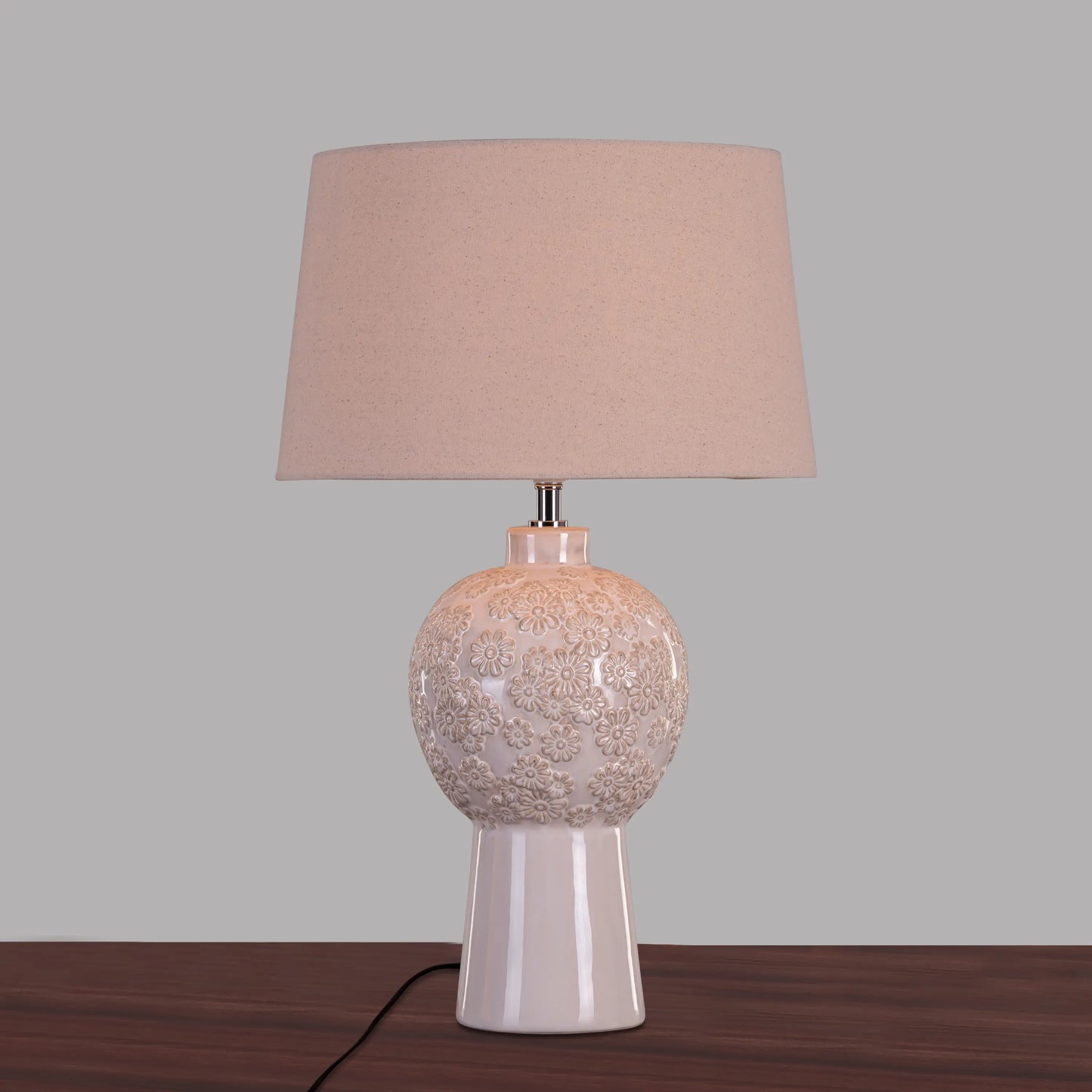Modern city-inspired cream ceramic lamp design