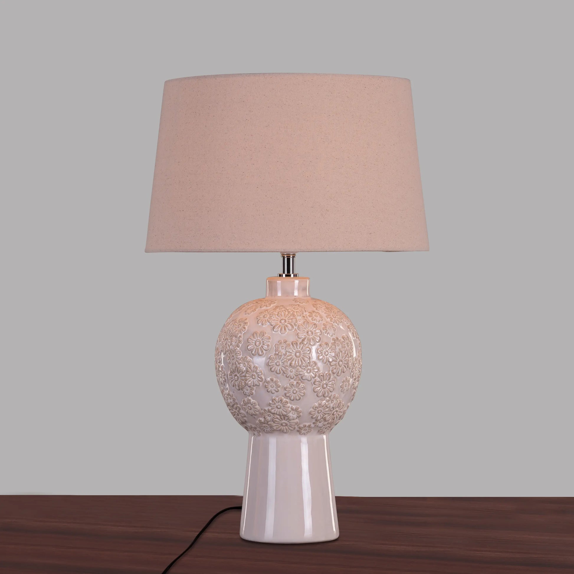 Modern city-inspired cream ceramic lamp design