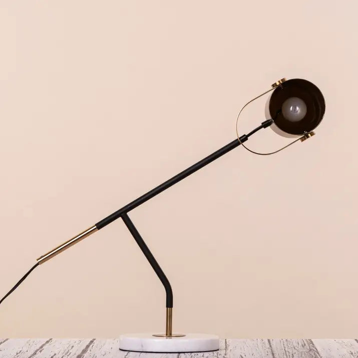 Luxury marble and gold study lamp