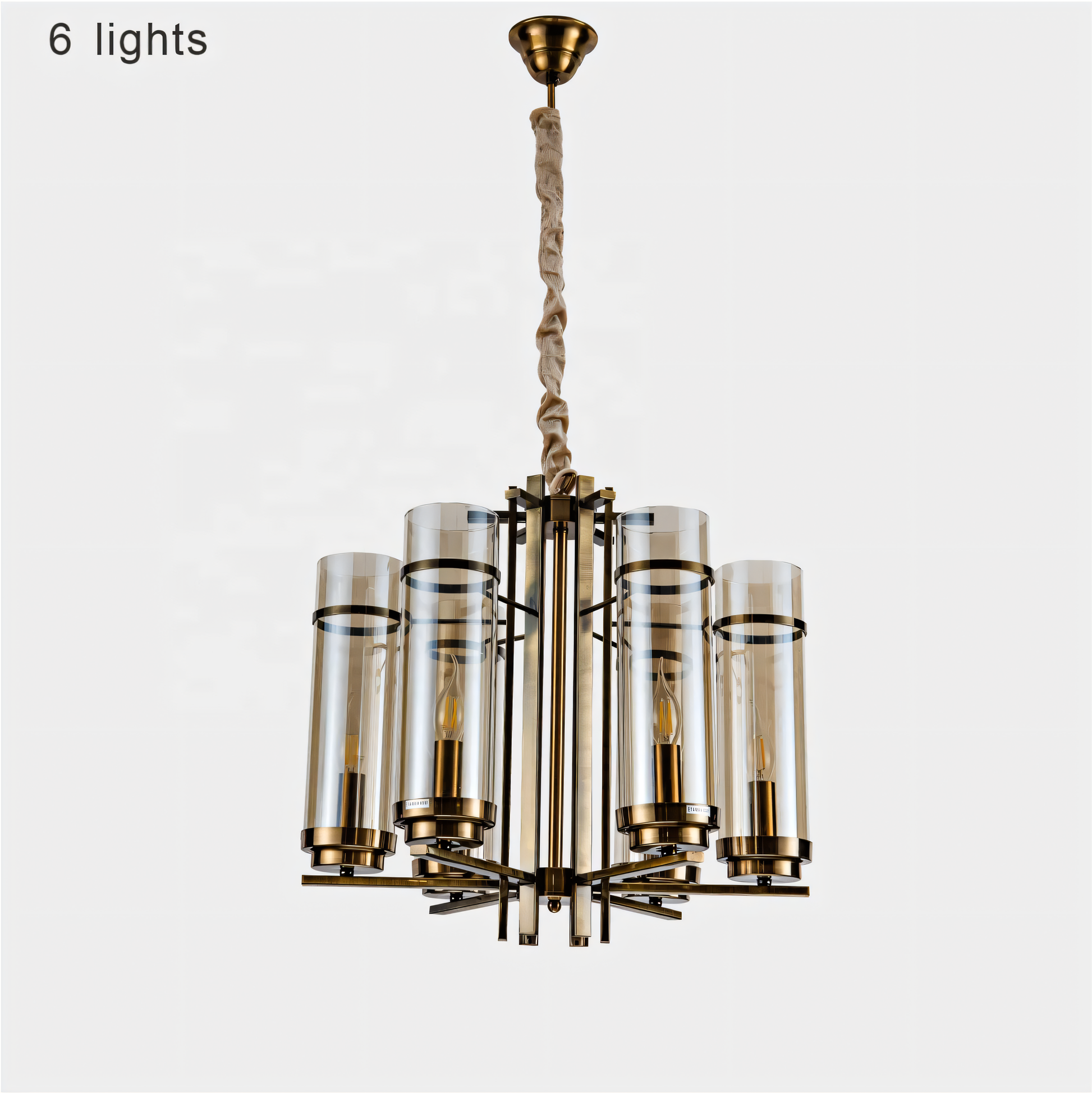 Luxury electroplated metal chandelier with amber radiance
