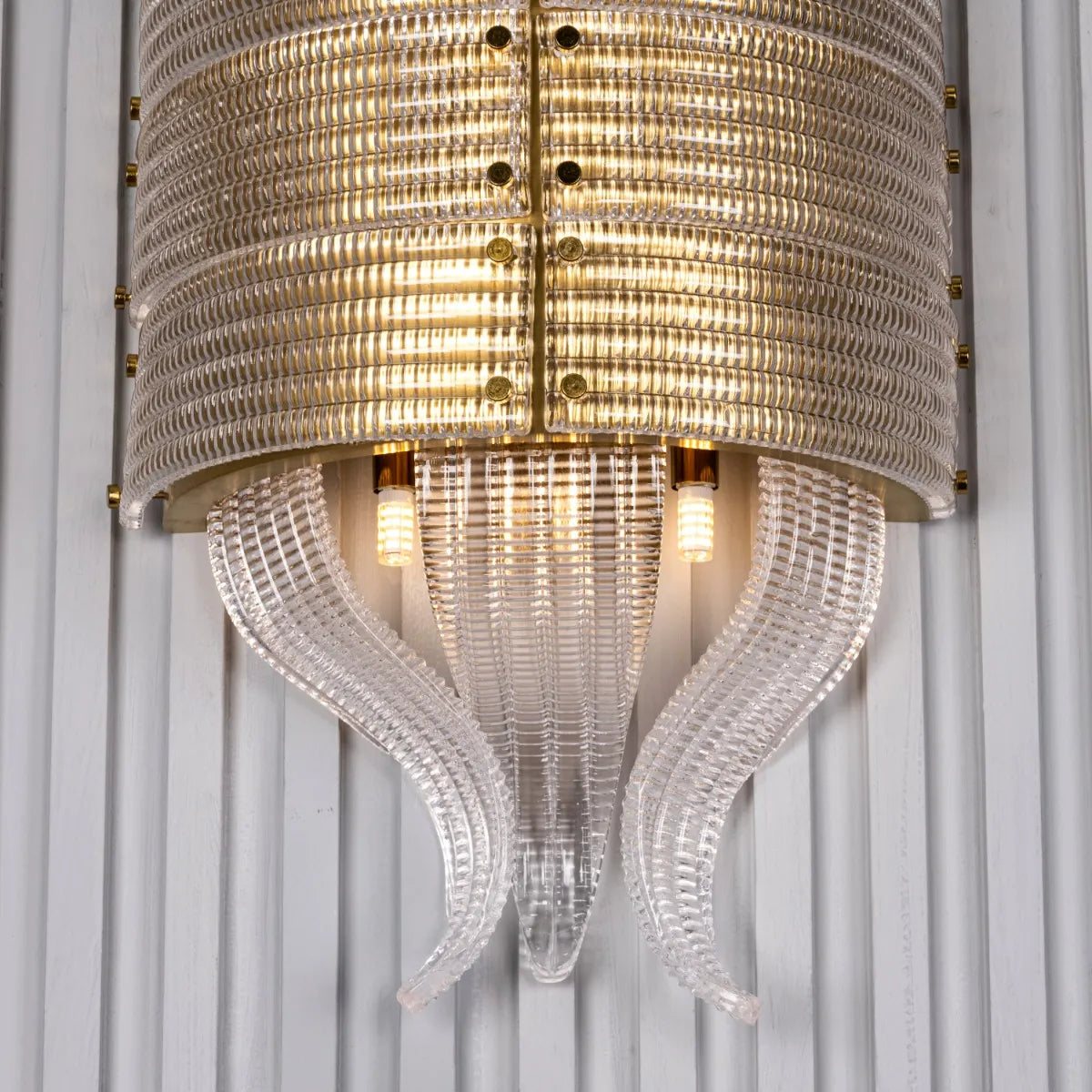 Seat At The Table Textured Glass Wall Light