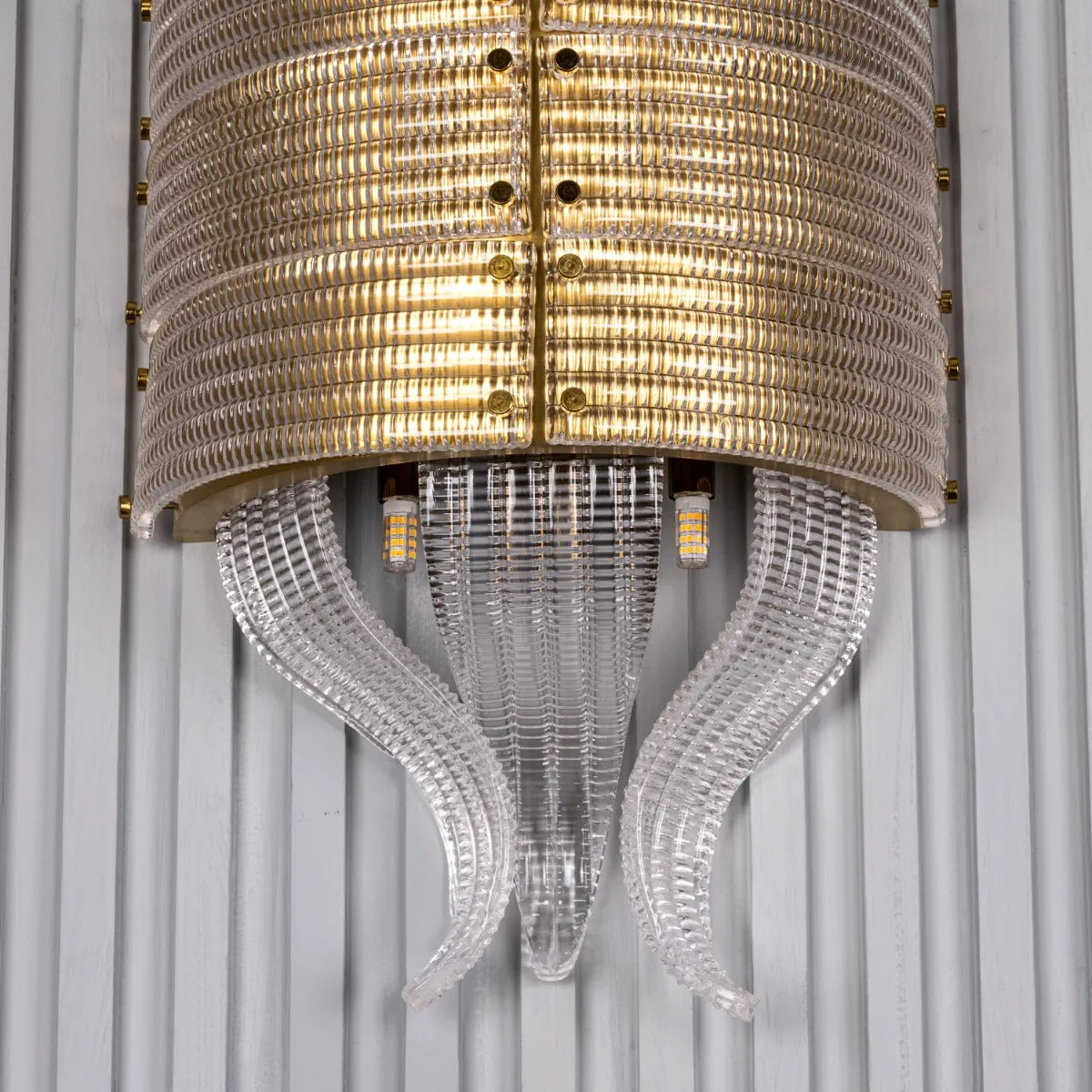 Seat At The Table Textured Glass Wall Light