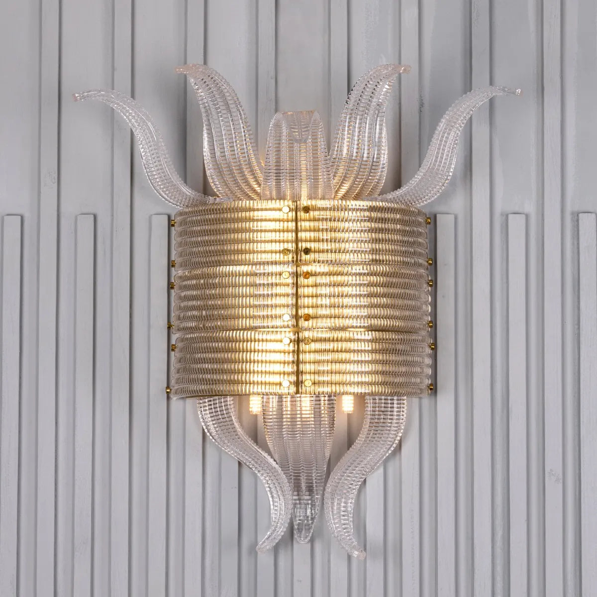Seat At The Table Textured Glass Wall Light