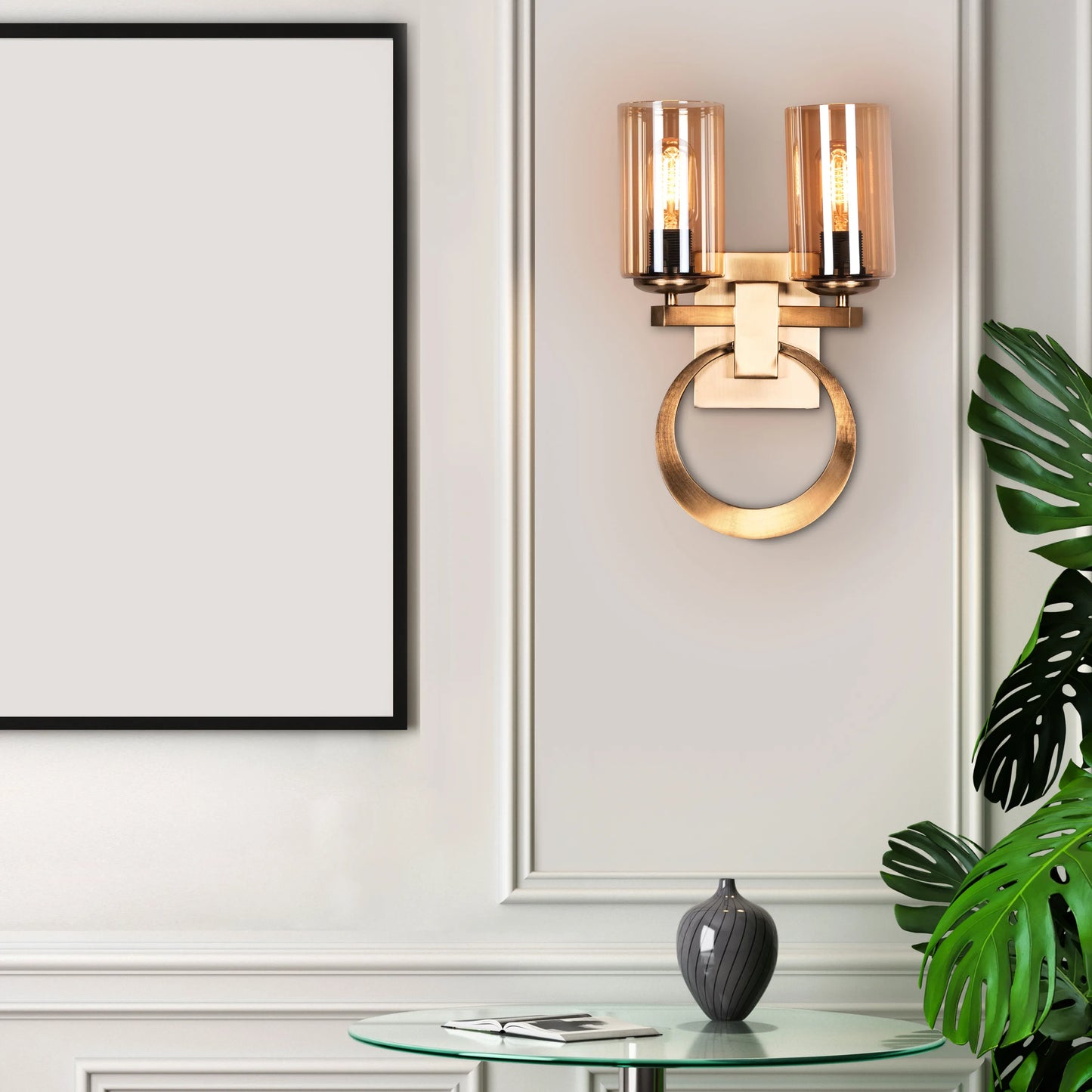 Game Over Signature Glass Wall Light - Captivating and sophisticated wall lighting fixture featuring a sleek, rectangular glass diffuser with a custom laser-etched "Game Over" graphic, creating a mesmerizing and visually striking display.