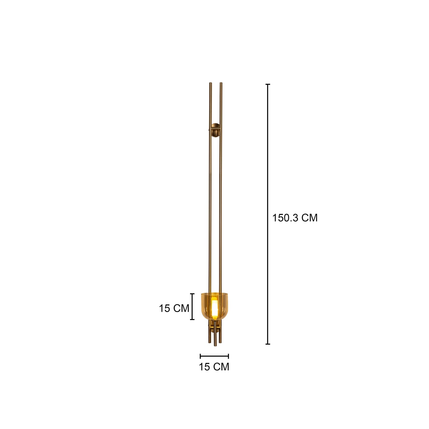 Moments Matter (Gold, Amber) Clear Glass Wall Light