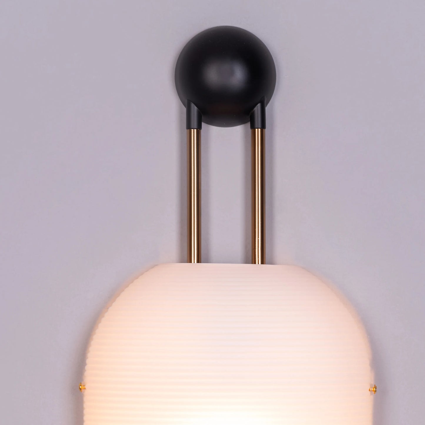 Day In My Dream (Gold, Black) Frosted Glass Wall Light
