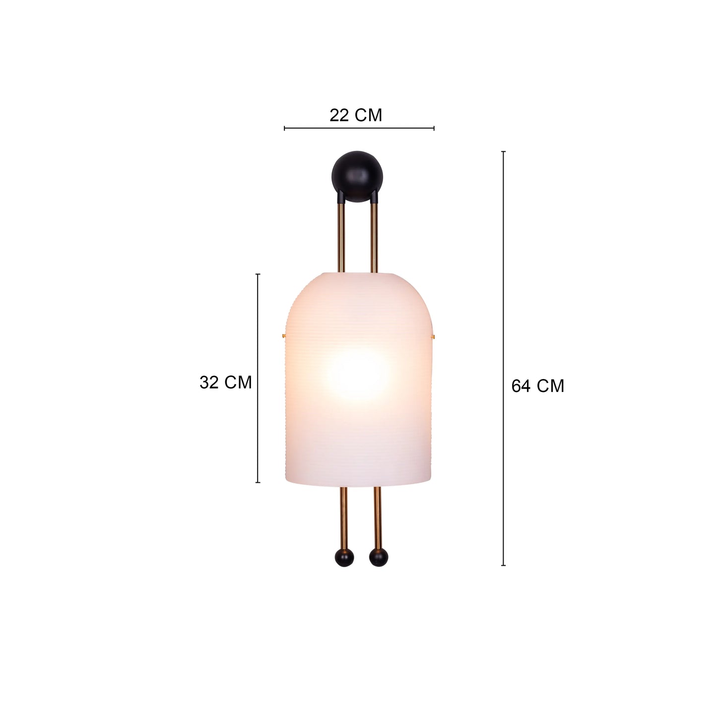 Day In My Dream (Gold, Black) Frosted Glass Wall Light