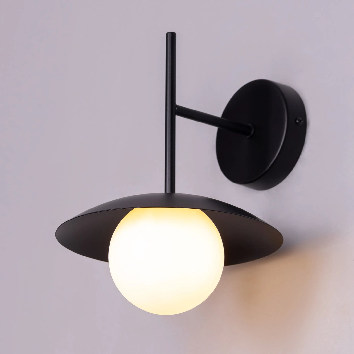 "Why Not Me" Frosted Glass Wall Light - A sleek, modern wall sconce with a frosted glass shade that diffuses warm, glowing light