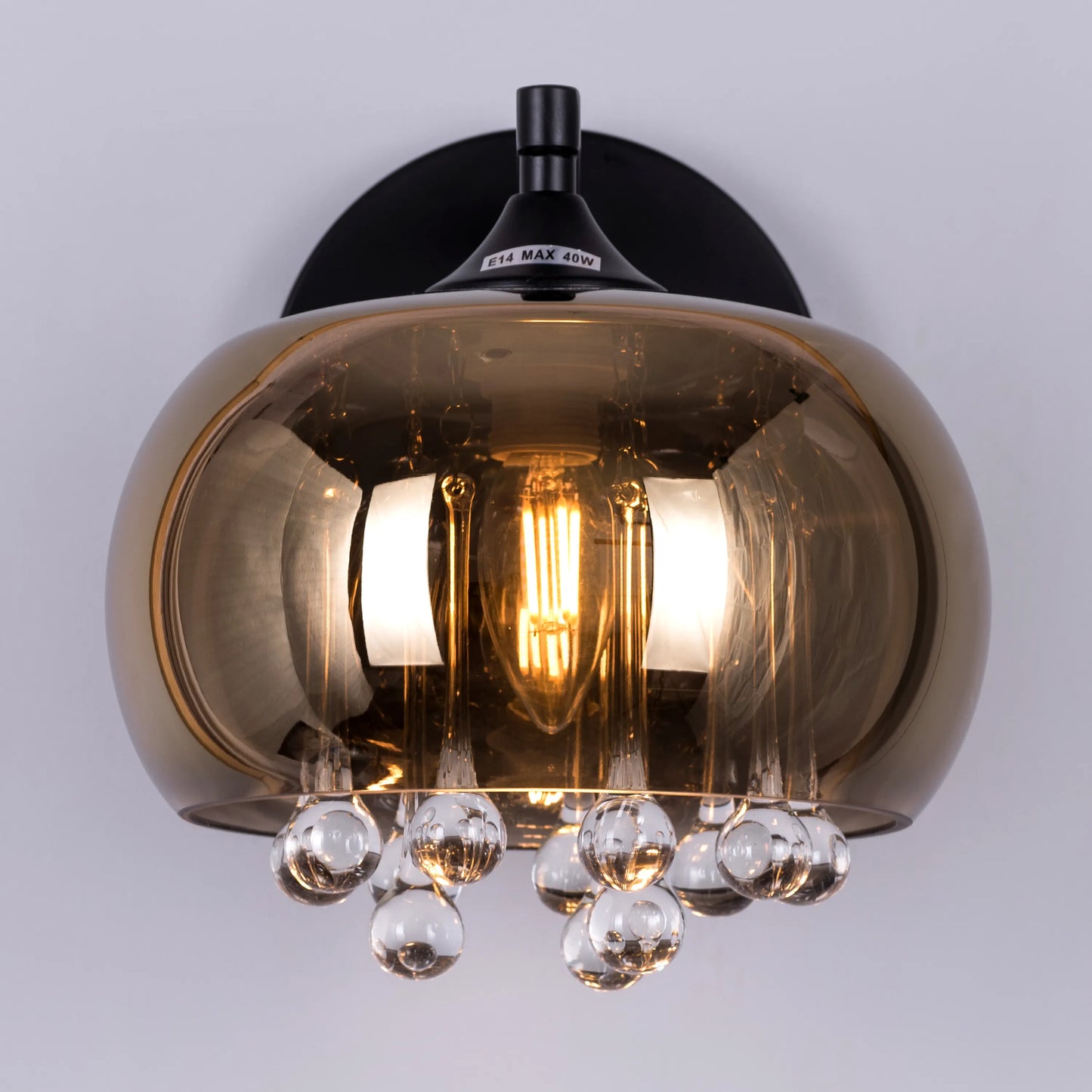 Enchanted (Black, Gold) Crystal Wall Light