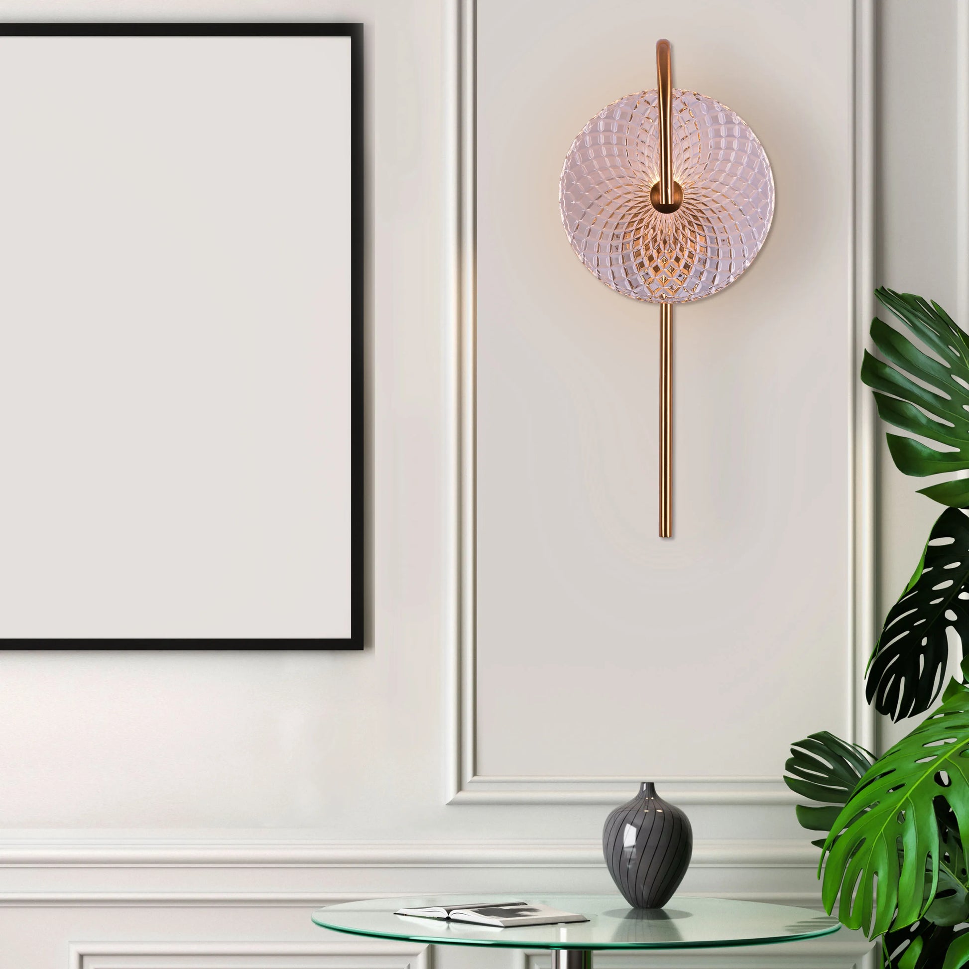 Call Your Name Signature Textured Glass Wall Light - Captivating wall lighting fixture with a custom laser-etched design and a textured glass diffuser that creates a mesmerizing play of light and shadow.
