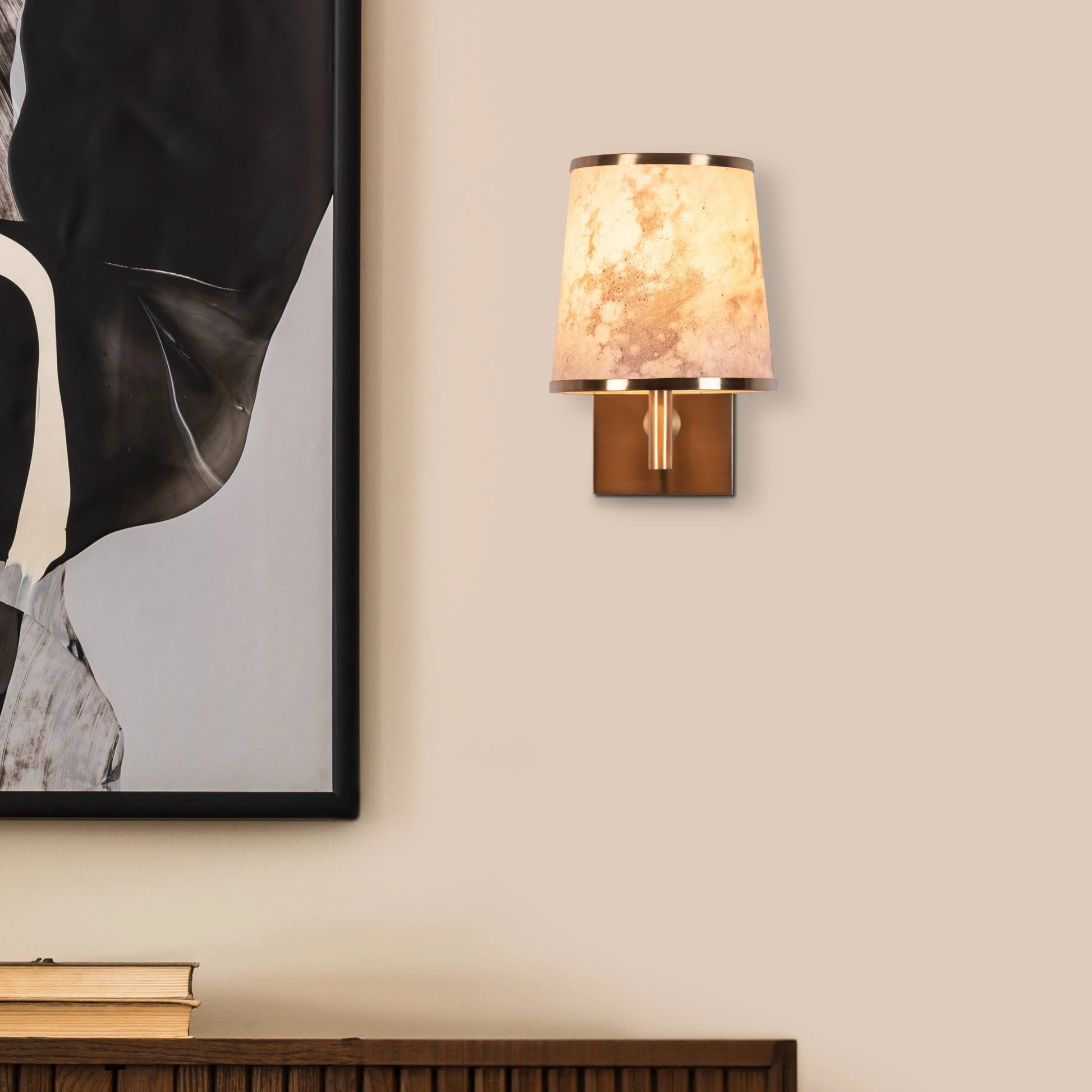 Clean Slate Stone Veneer Wall Light in Warm Neutral Finish