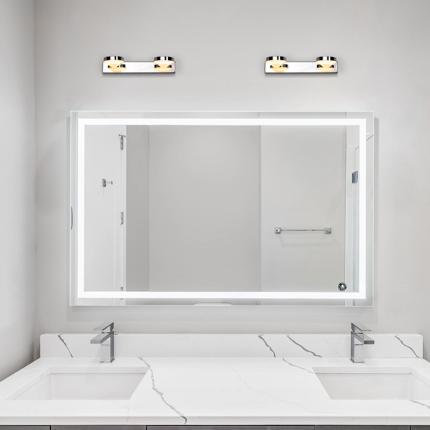 Quiet Dawn Stainless Steel Vanity Light – a sleek, modern stainless-steel fixture with energy-efficient LED illumination, perfect for elegant bathrooms and vanity spaces.