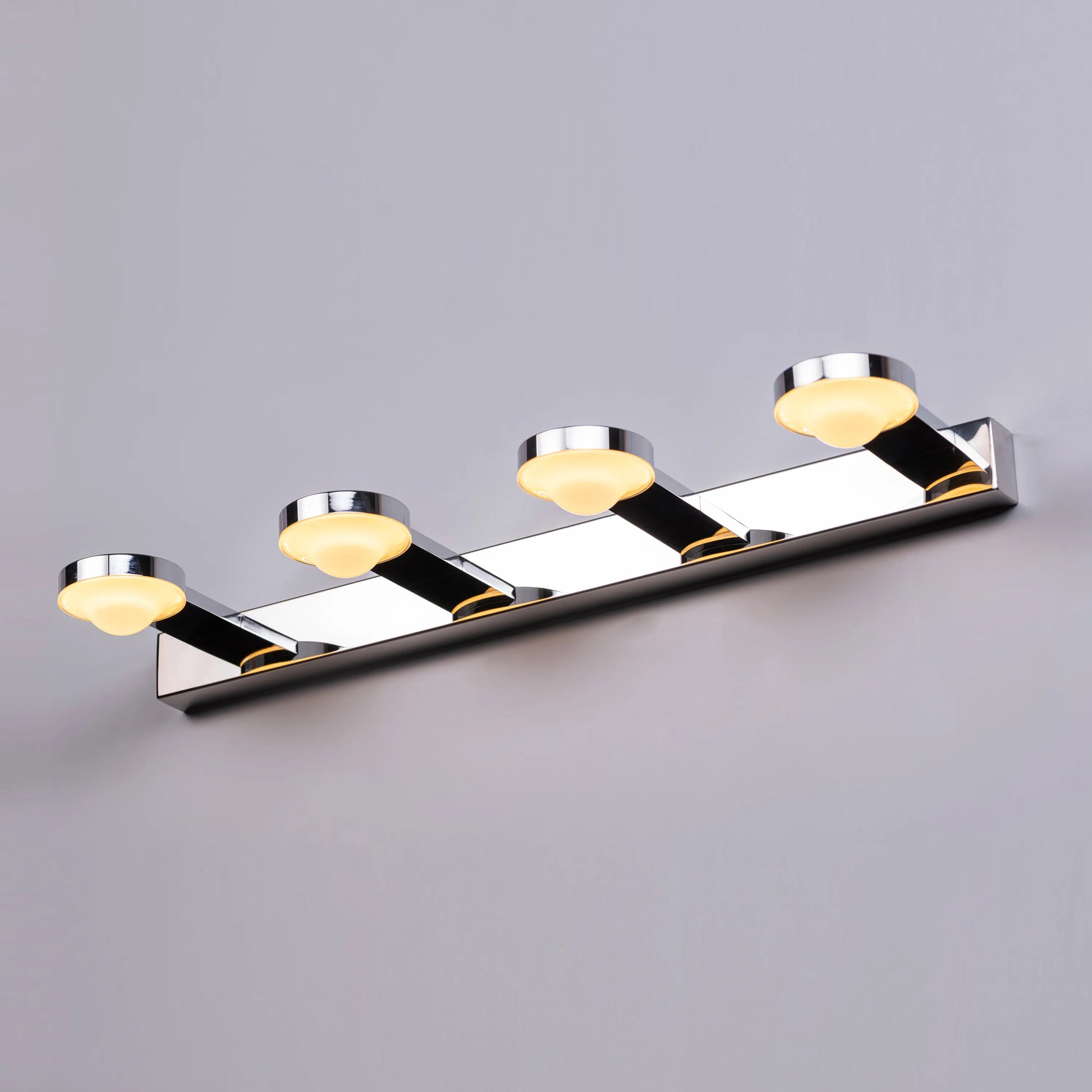 Quiet Dawn Stainless Steel Vanity Light – a sleek, modern stainless-steel fixture with energy-efficient LED illumination, perfect for elegant bathrooms and vanity spaces.