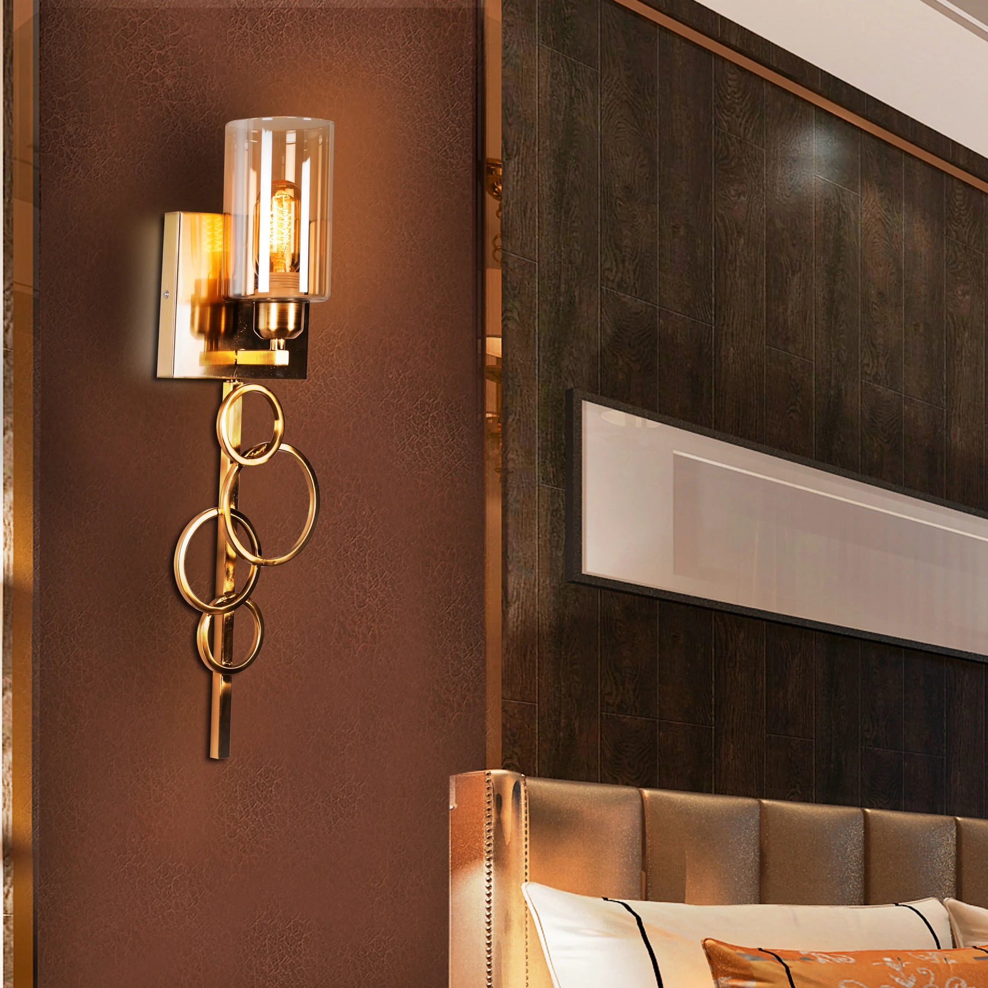 Ring Fling Glass Wall Light – modern, circular glass wall light with a soft ambient glow, ideal for luxury interiors.