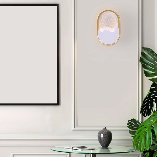Landscape Mode Wall Light - Serene and tranquil wall lighting fixture featuring a horizontal, rectangular glass diffuser that emits a warm, diffused glow, accentuated by a sleek metal housing.