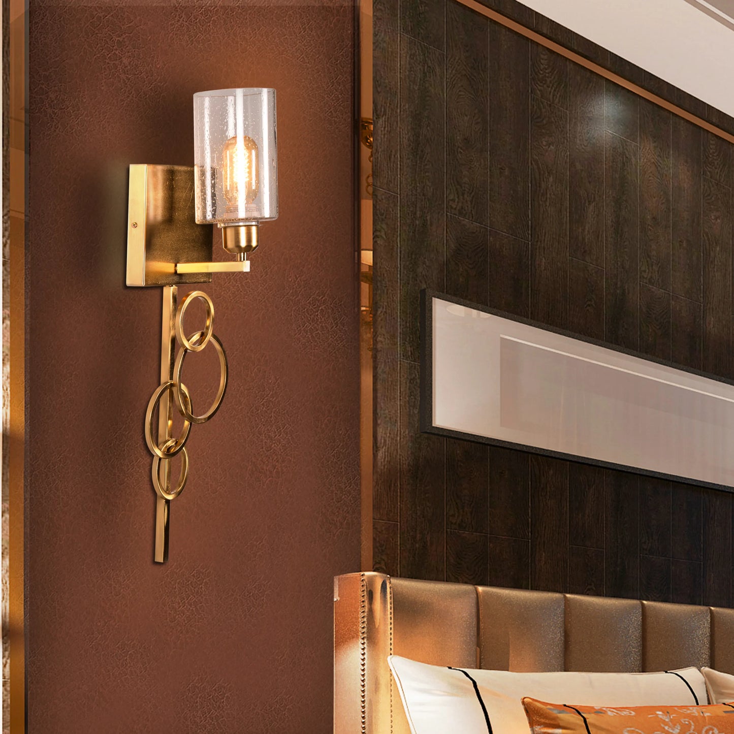 Ring Fling Glass Wall Light – modern, circular glass wall light with a soft ambient glow, ideal for luxury interiors.