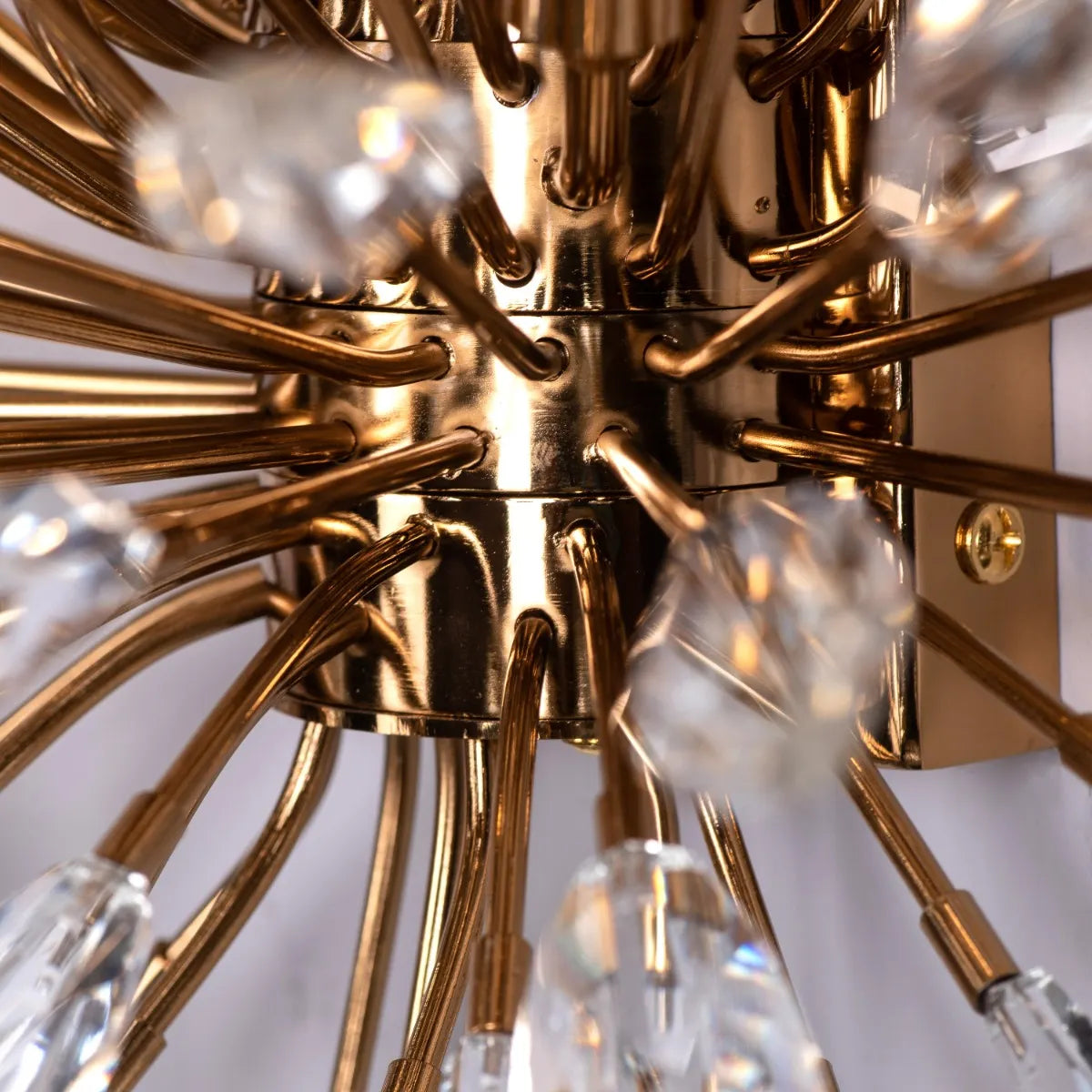 Chrome Wall Light Fixture - A high-quality, energy-efficient wall light with a minimalist metal frame and a captivating interplay of light and shadow.