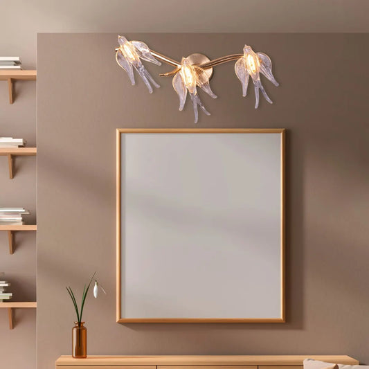 Sculptural Birds of Paradise Wall Light in Polished Brass Finish