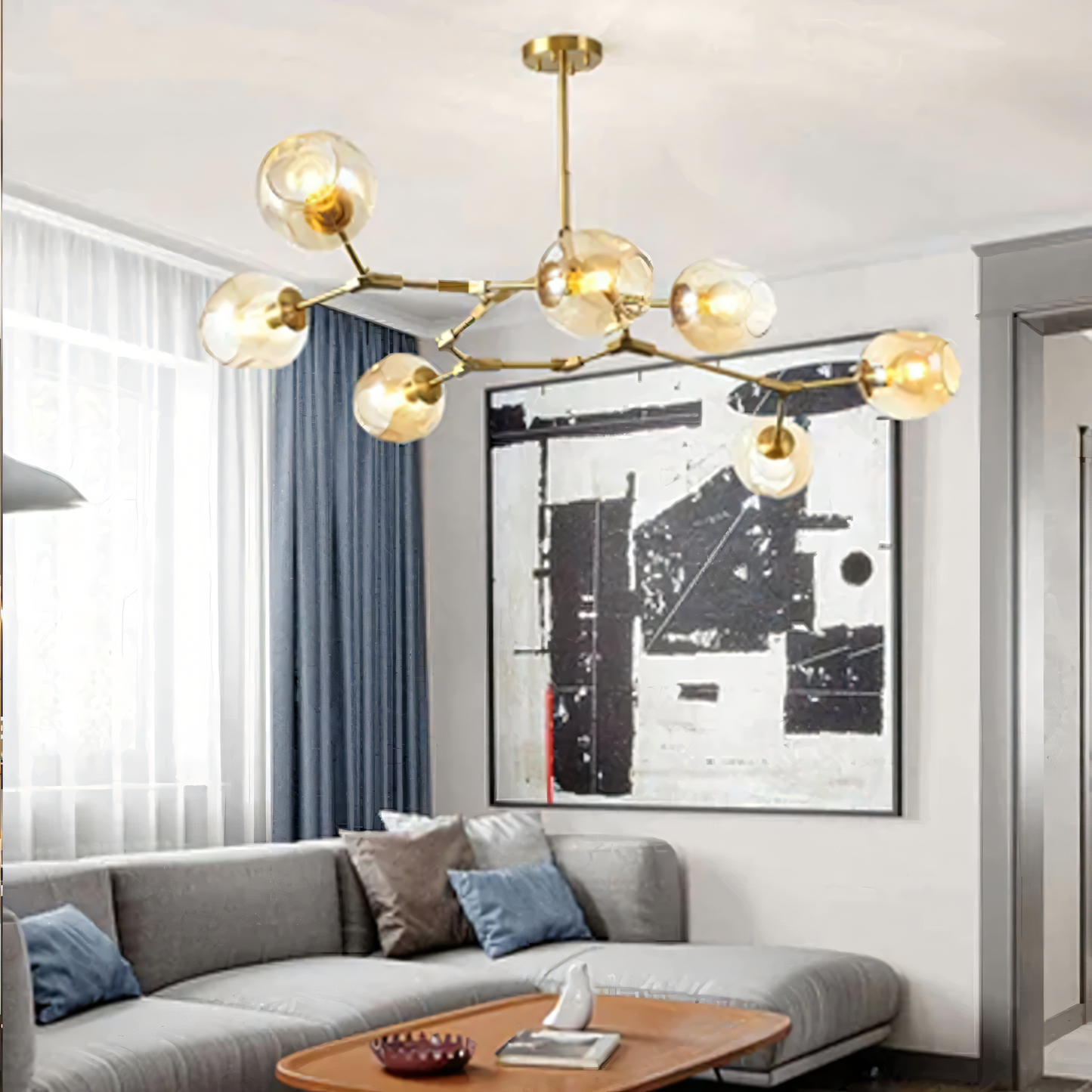 Futuristic, serpentine silhouette of the contemporary fixture