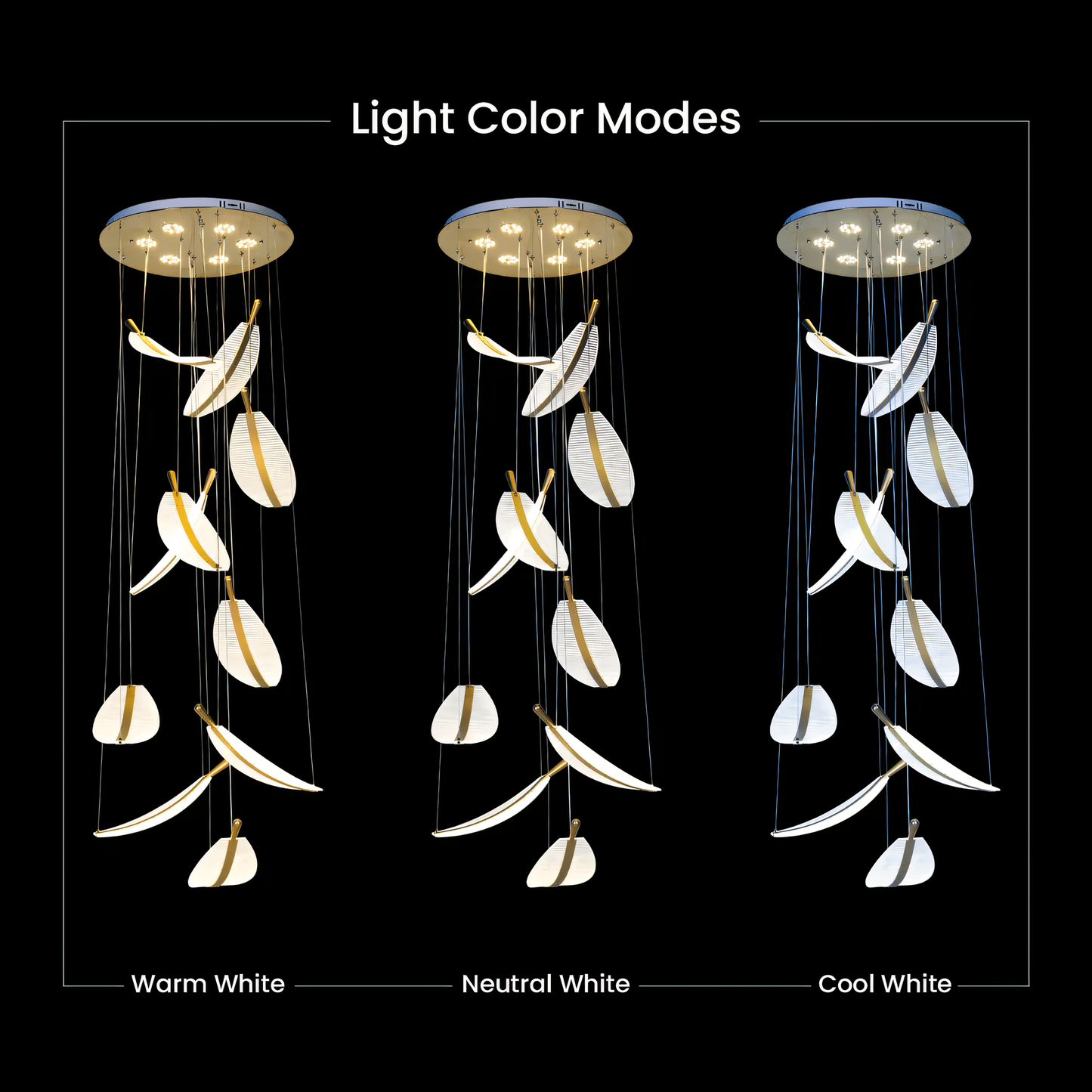 Enchanting Acrylic Leaf Chandelier for Luxury Villa