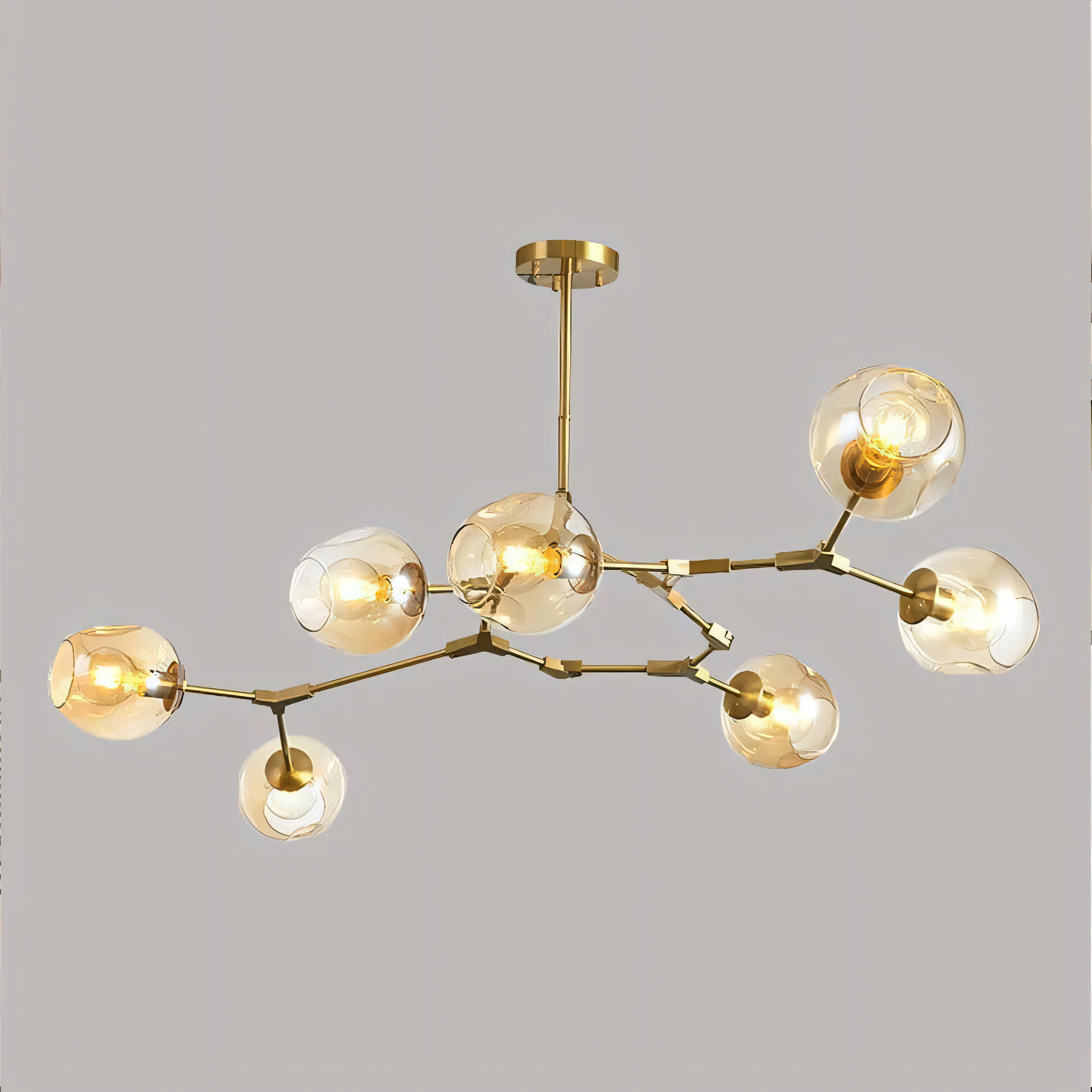 Delicate crystal pendants catching and refracting the light