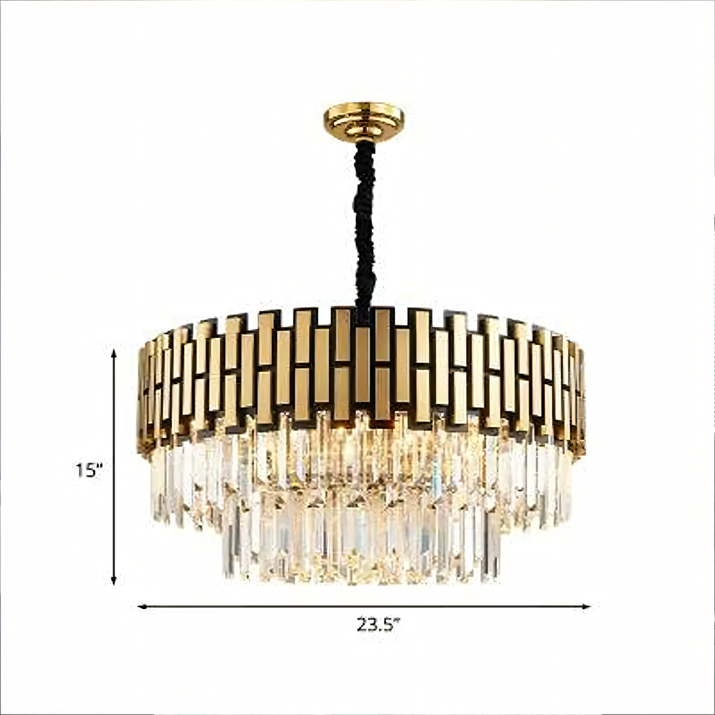 Mesmerizing gold crystal chandelier, a statement piece for a grand foyer