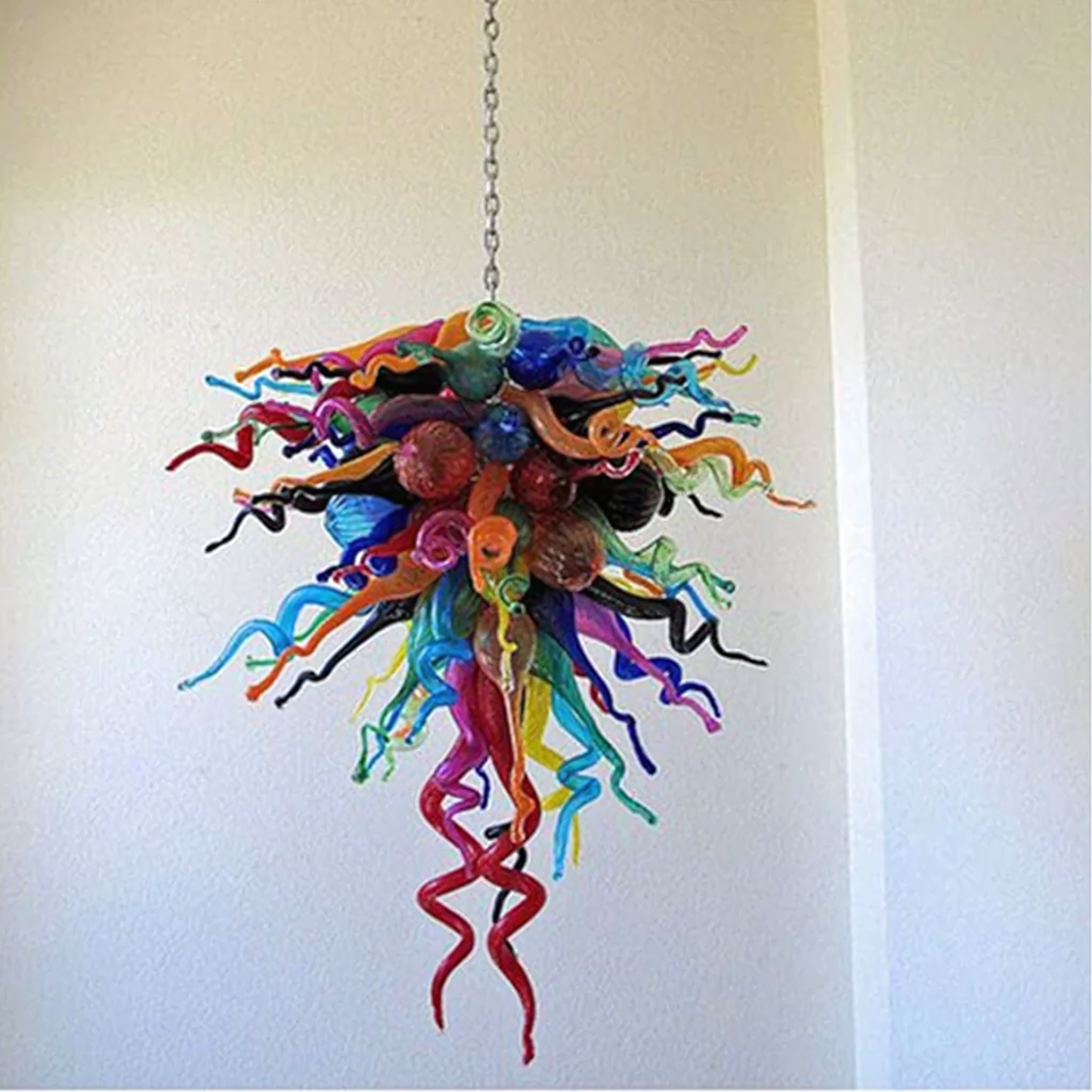 Exceptional craftsmanship of the Chihuly Inspired Chandelier, a true masterpiece
