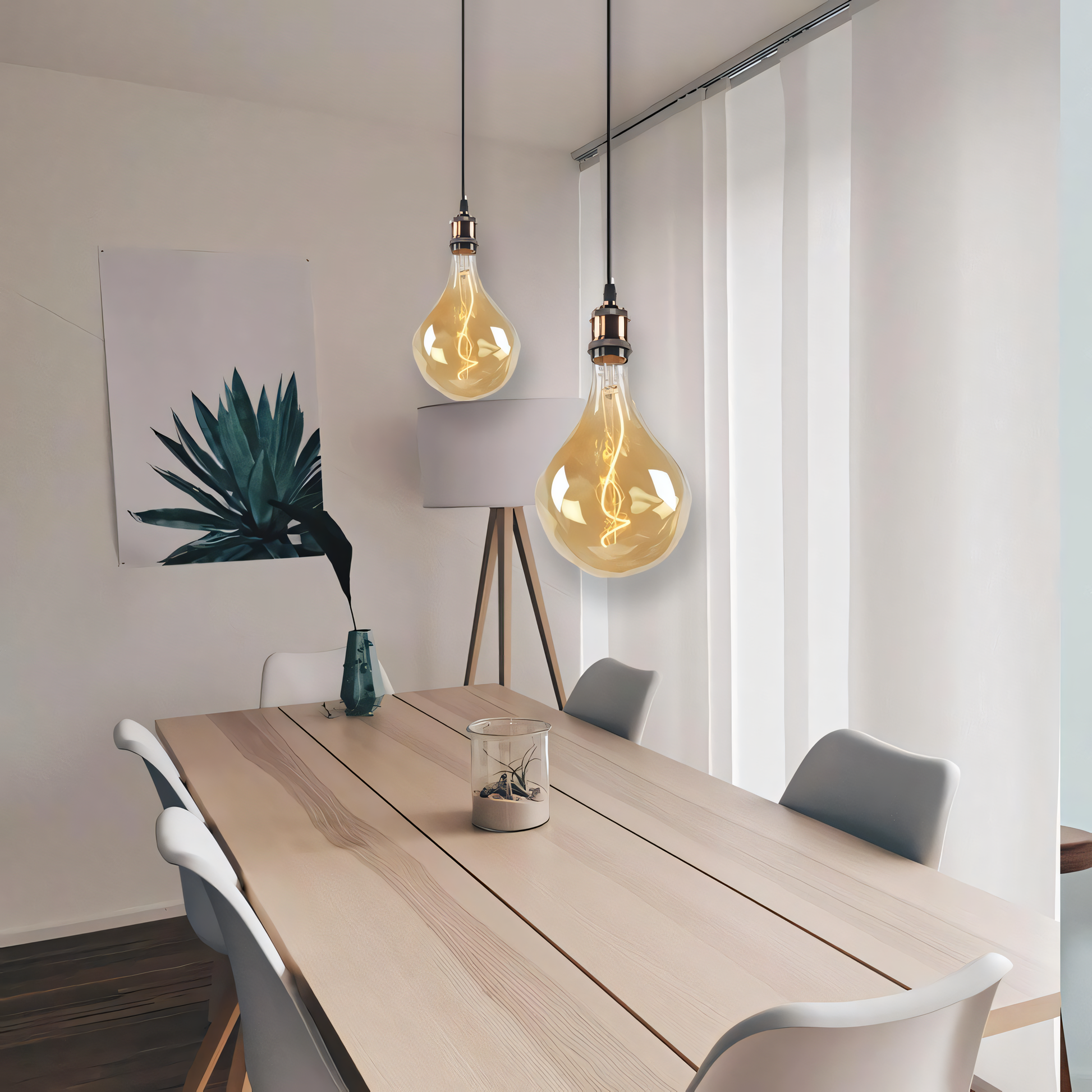 Elegant Edison Hanging Pendant Light in Dessert Palace