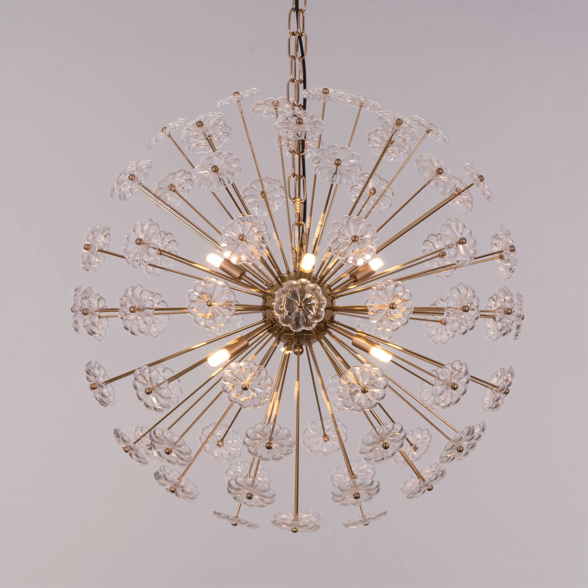 Flower Power Chandelier in gold finish