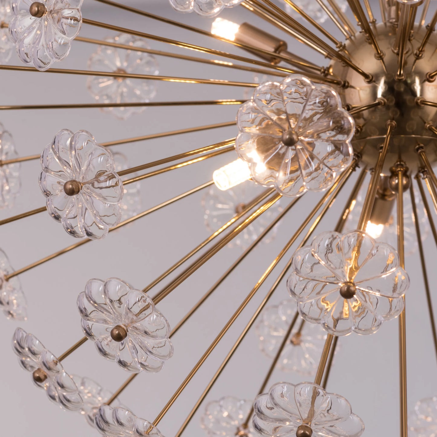 Flower Power Chandelier in gold finish