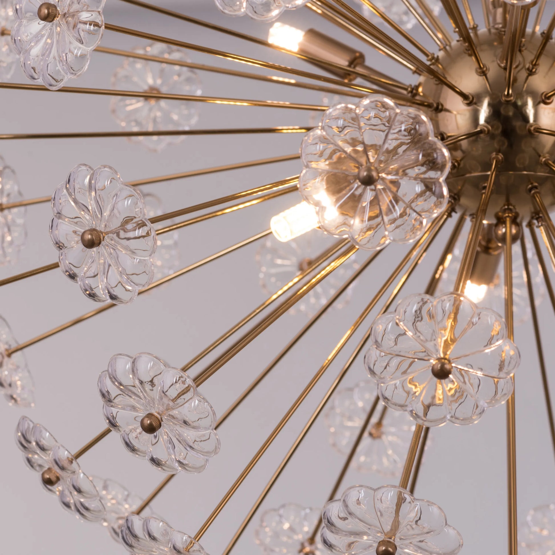 Flower Power Chandelier in gold finish
